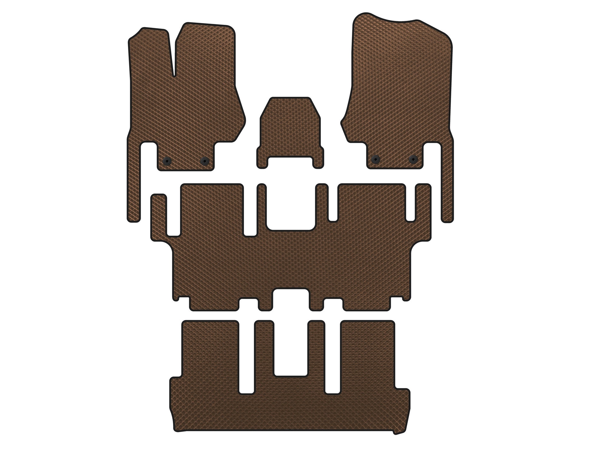 EVA Floor Mats (3 Rows, 7-Seater, Brown) for Nissan Quest 2011-2017 - image 1