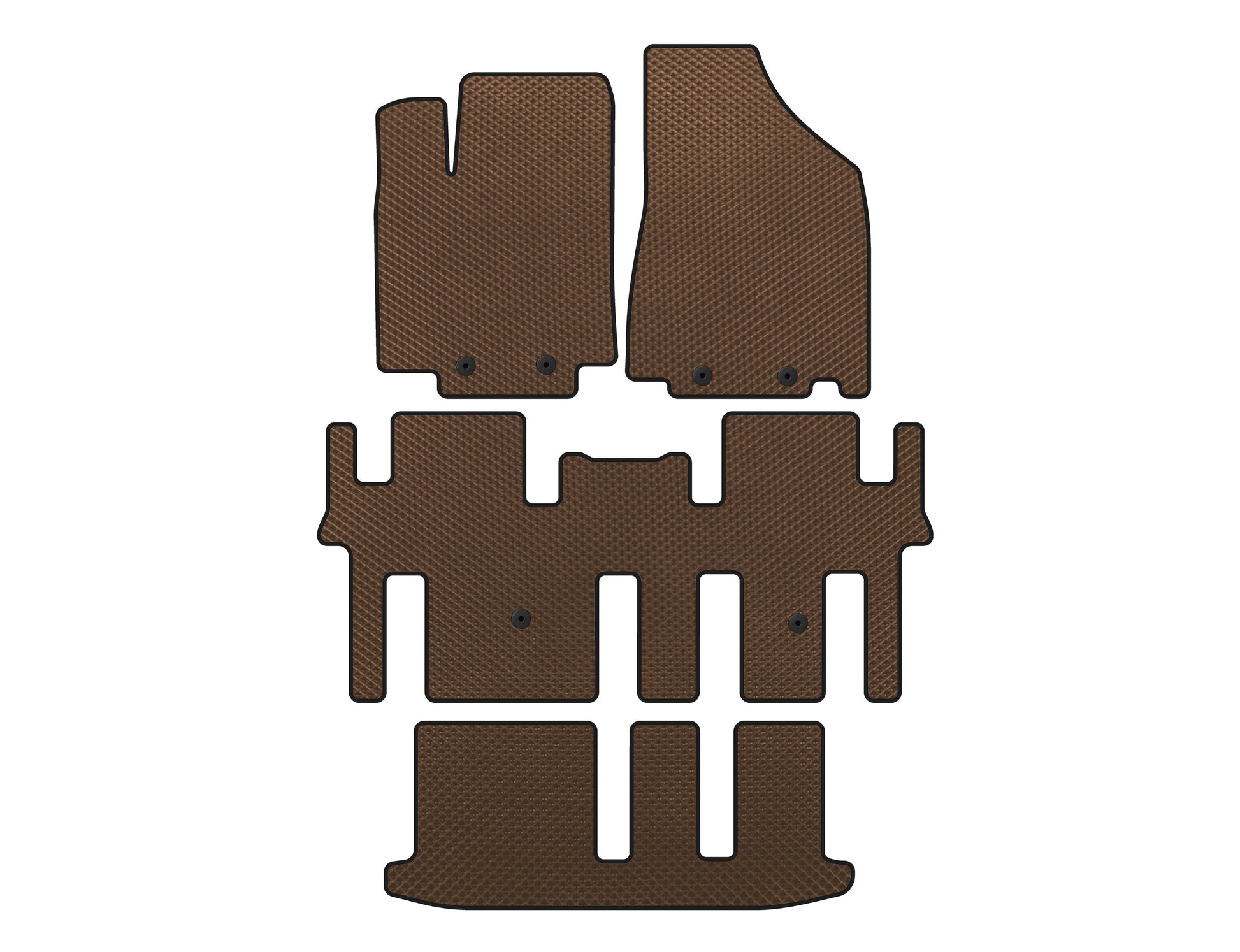 EVA Floor Mats (3 Rows, Brown) for Nissan Pathfinder R52 2012-2021 - image 1