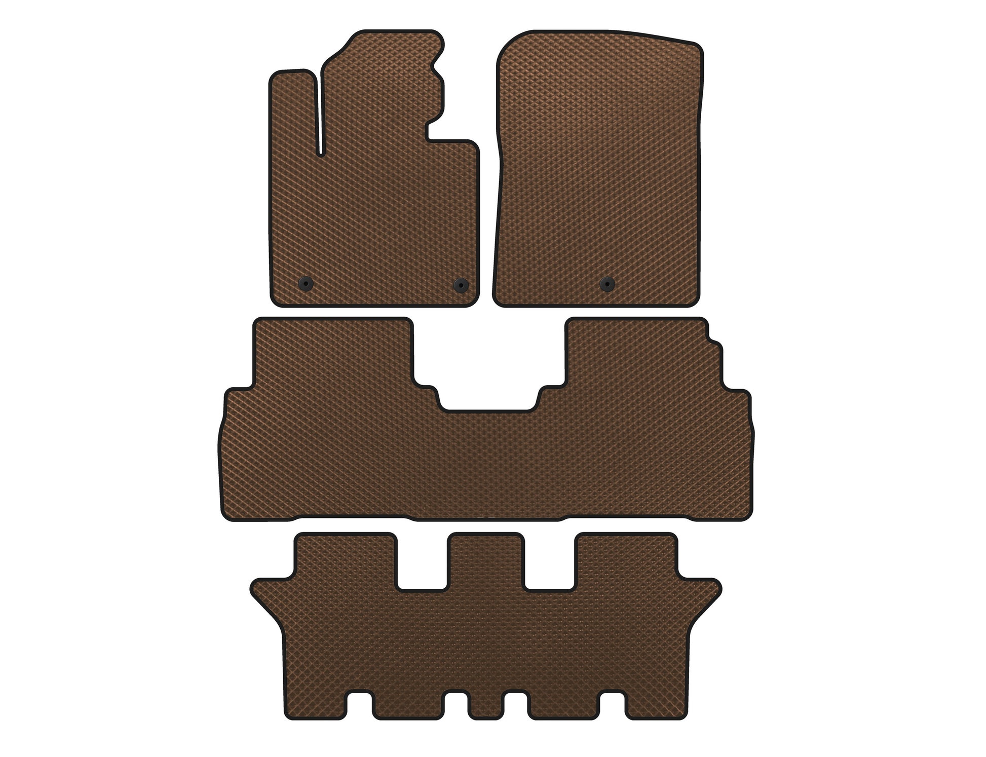 EVA Floor Mats (3 Rows, 7-Seater, Brown) for Kia Sorento III UM 2014-2020 - image 1