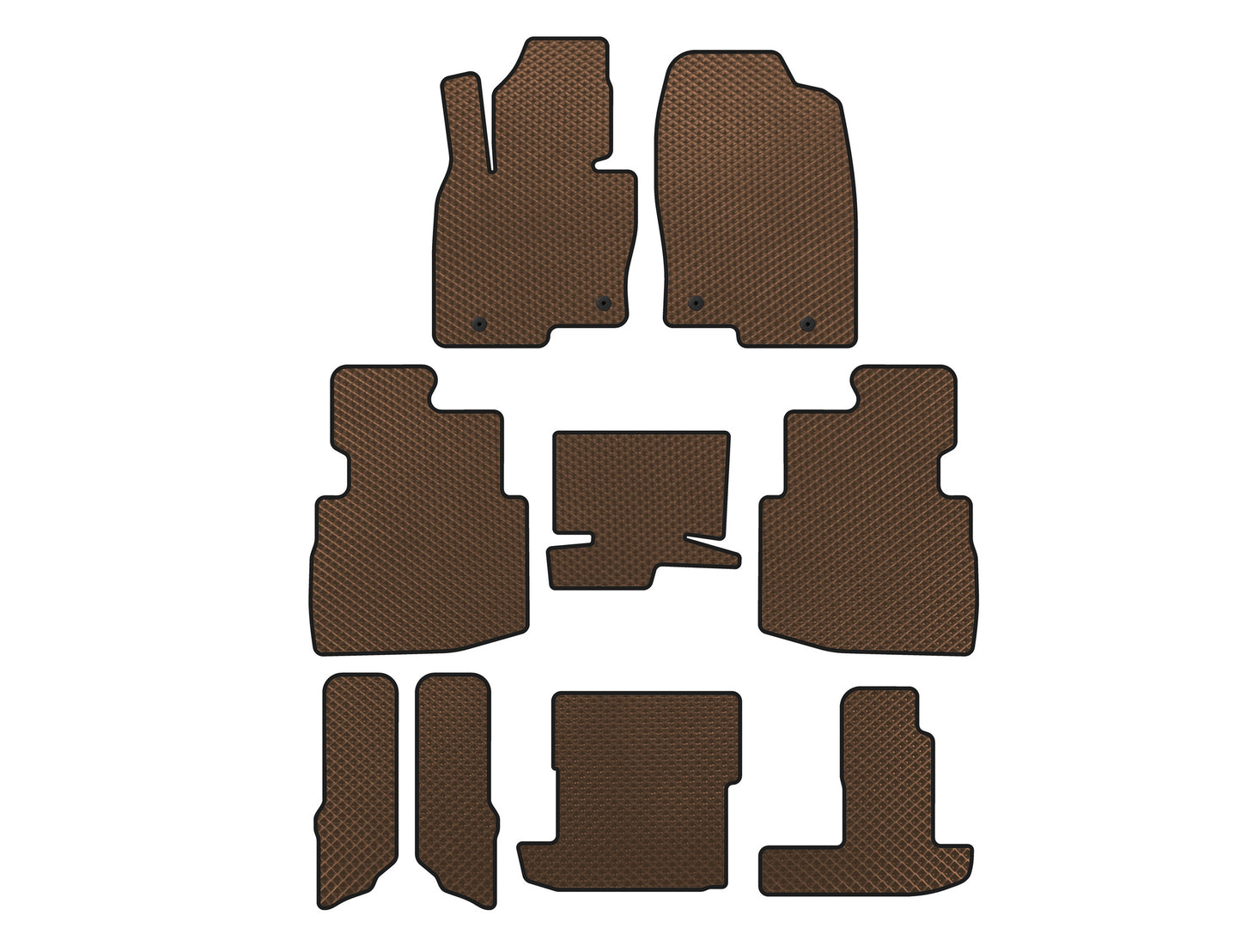 EVA Floor Mats (3 Rows, 7-Seater, Brown) for Mazda CX-9 2017- - image 1