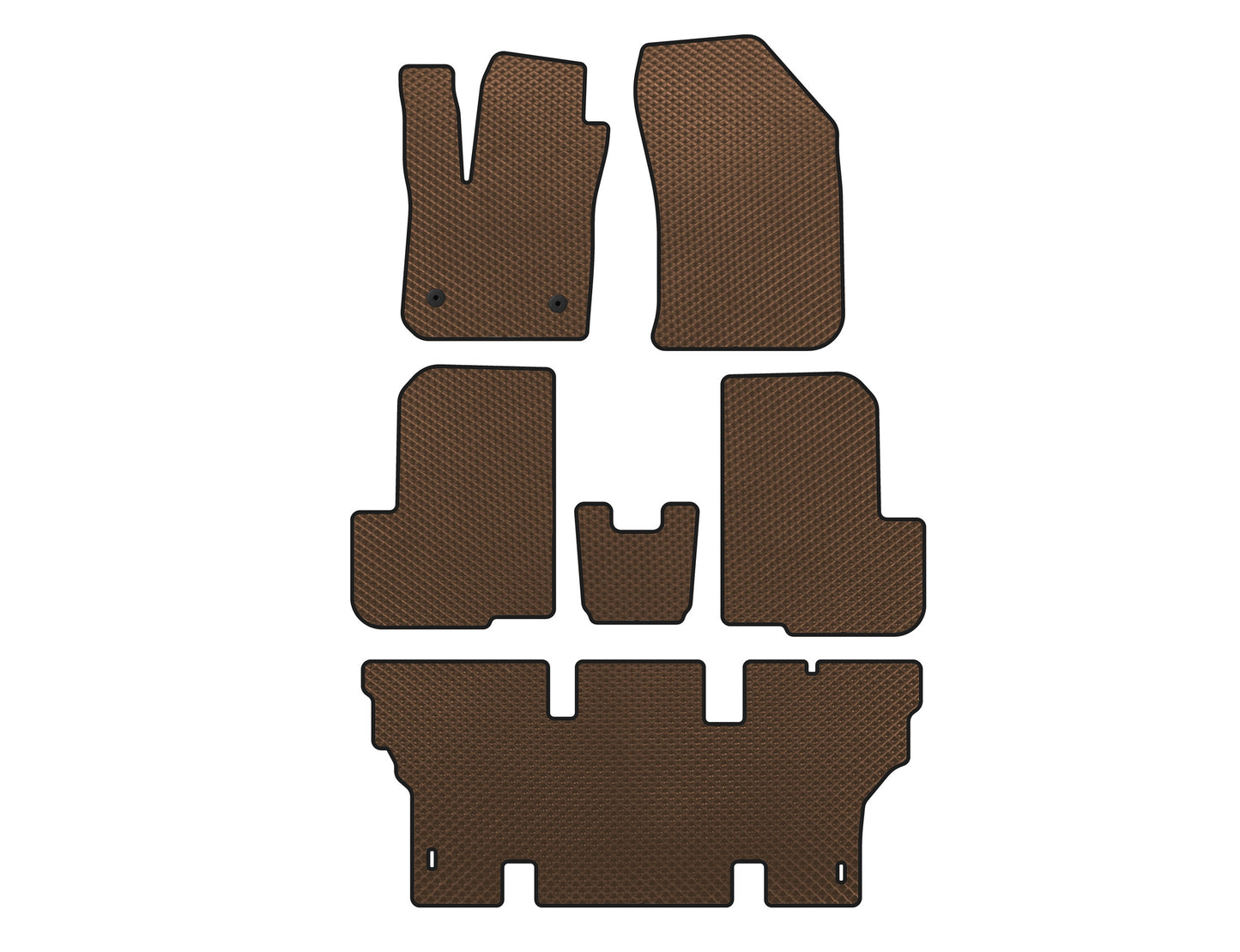 EVA Floor Mats (3 Rows, 7-Seater, Brown) for Dacia Lodgy 2012-2022 - image 1