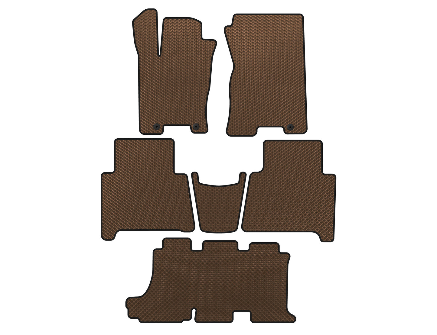 EVA Floor Mats (3 Rows, Brown) for Kia Mohave 2008-2016 - image 1