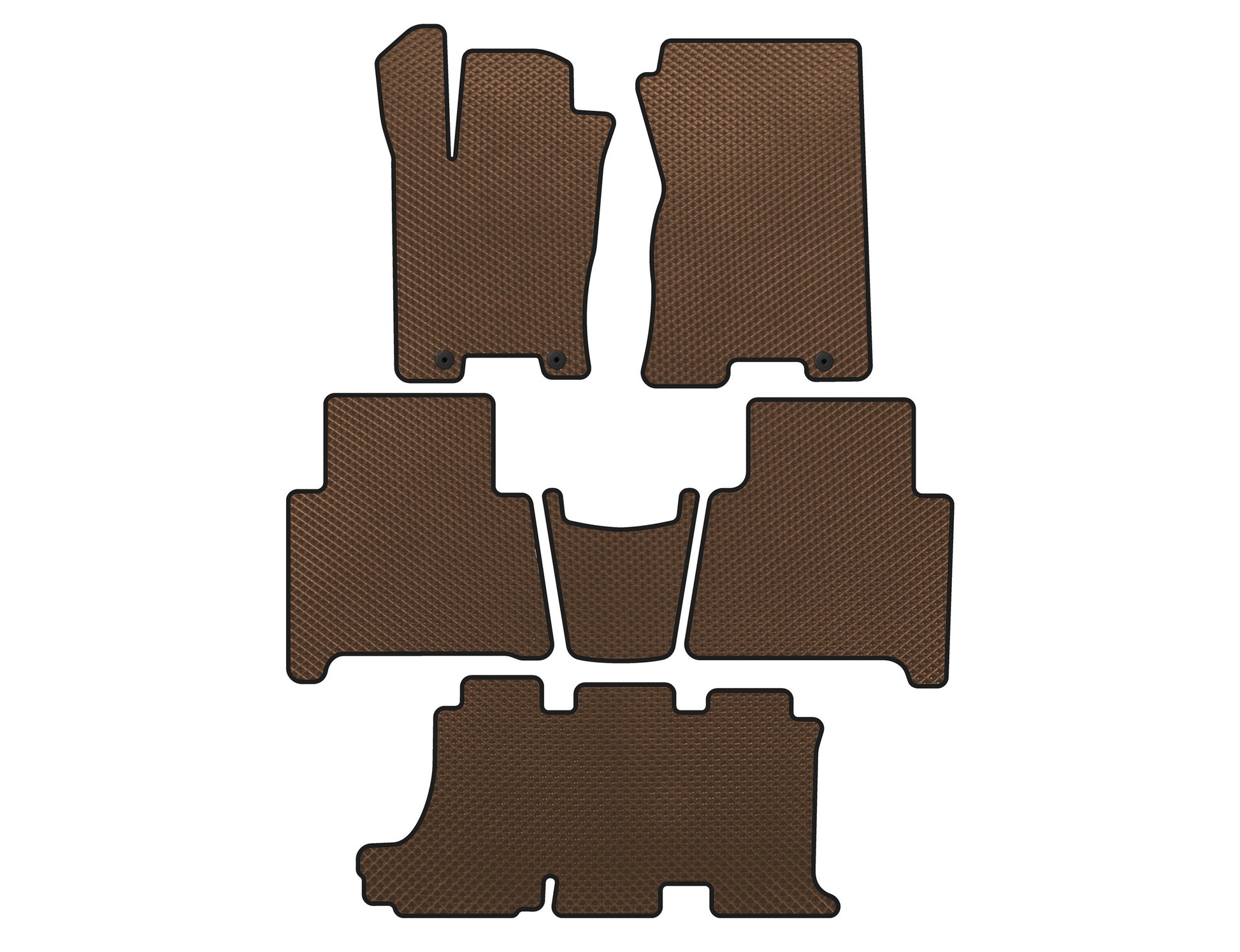 EVA Floor Mats (3 Rows, Brown) for Kia Mohave 2008-2016 - image 1