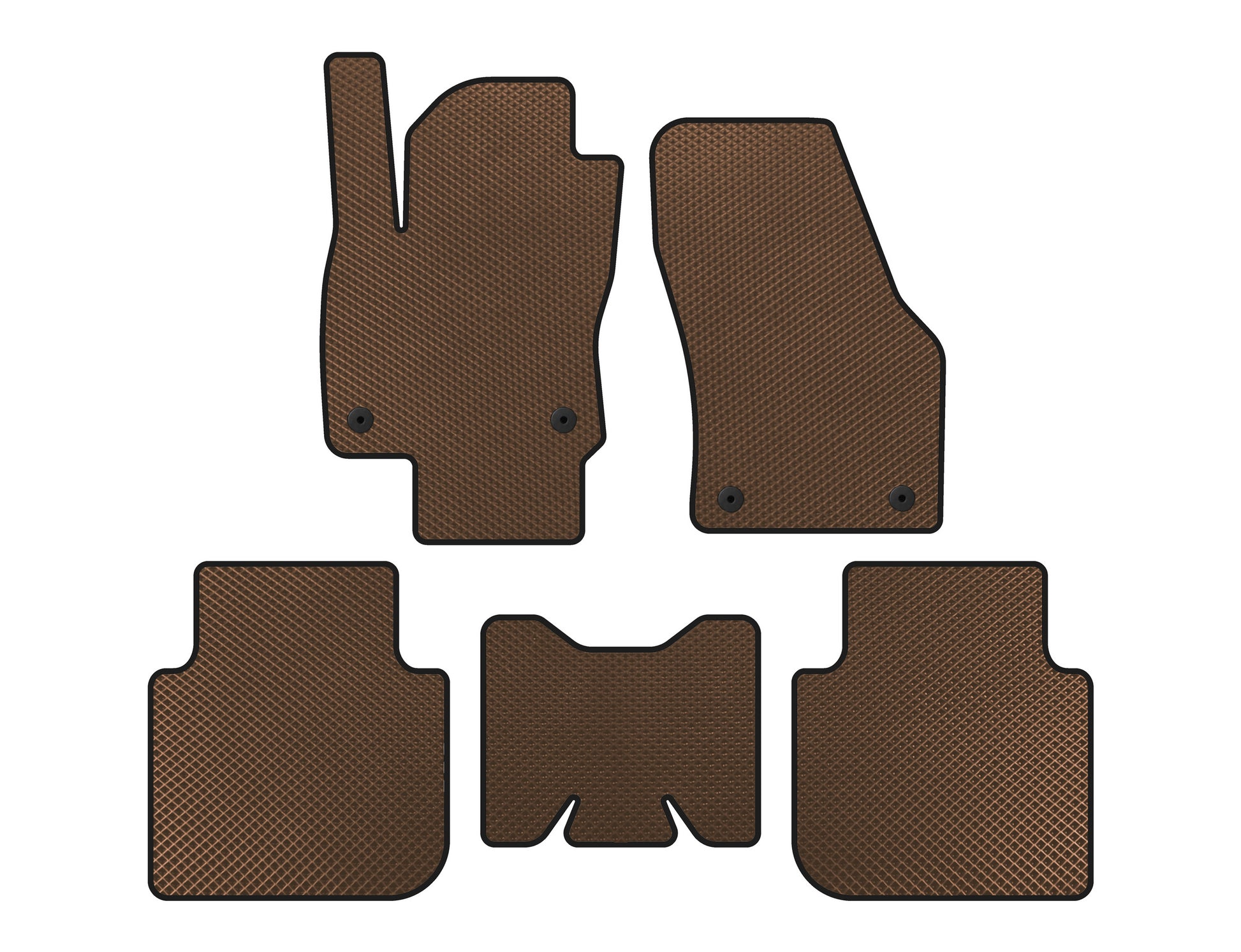 EVA Floor Mats (5-Seater/Automatic, Brown) for Skoda Kodiaq 2016-2023 - image 1