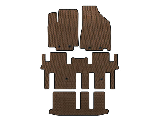 EVA Floor Mats (3 Rows, Brown) for Nissan Pathfinder R52 2012-2021 - image 1