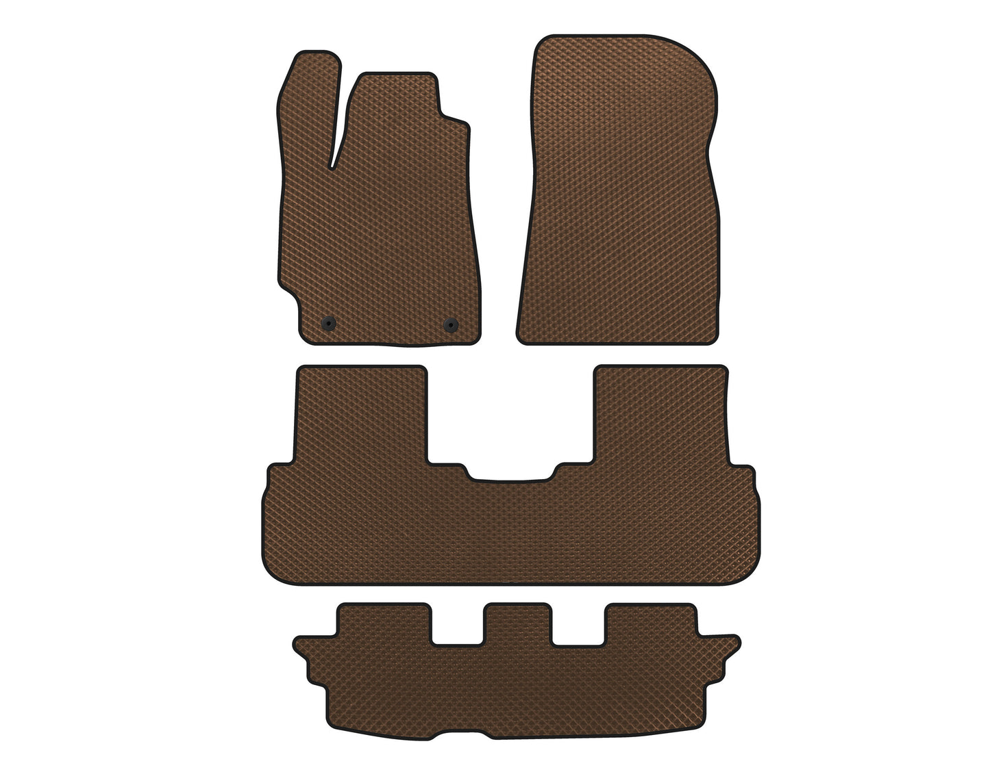 EVA Floor Mats (3 Rows, Brown) for Toyota Highlander 2008-2013 - image 1