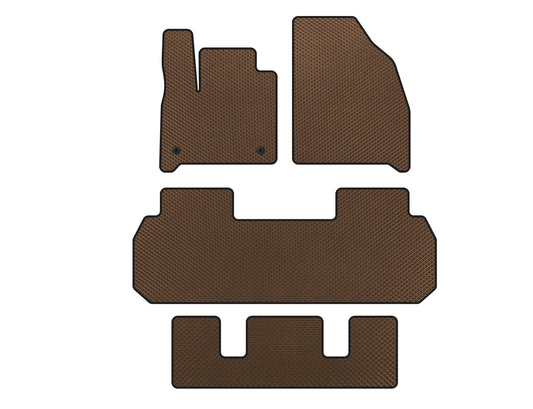 EVA Floor Mats (3 Rows, Brown) for Chevrolet Traverse 2017- - image 1