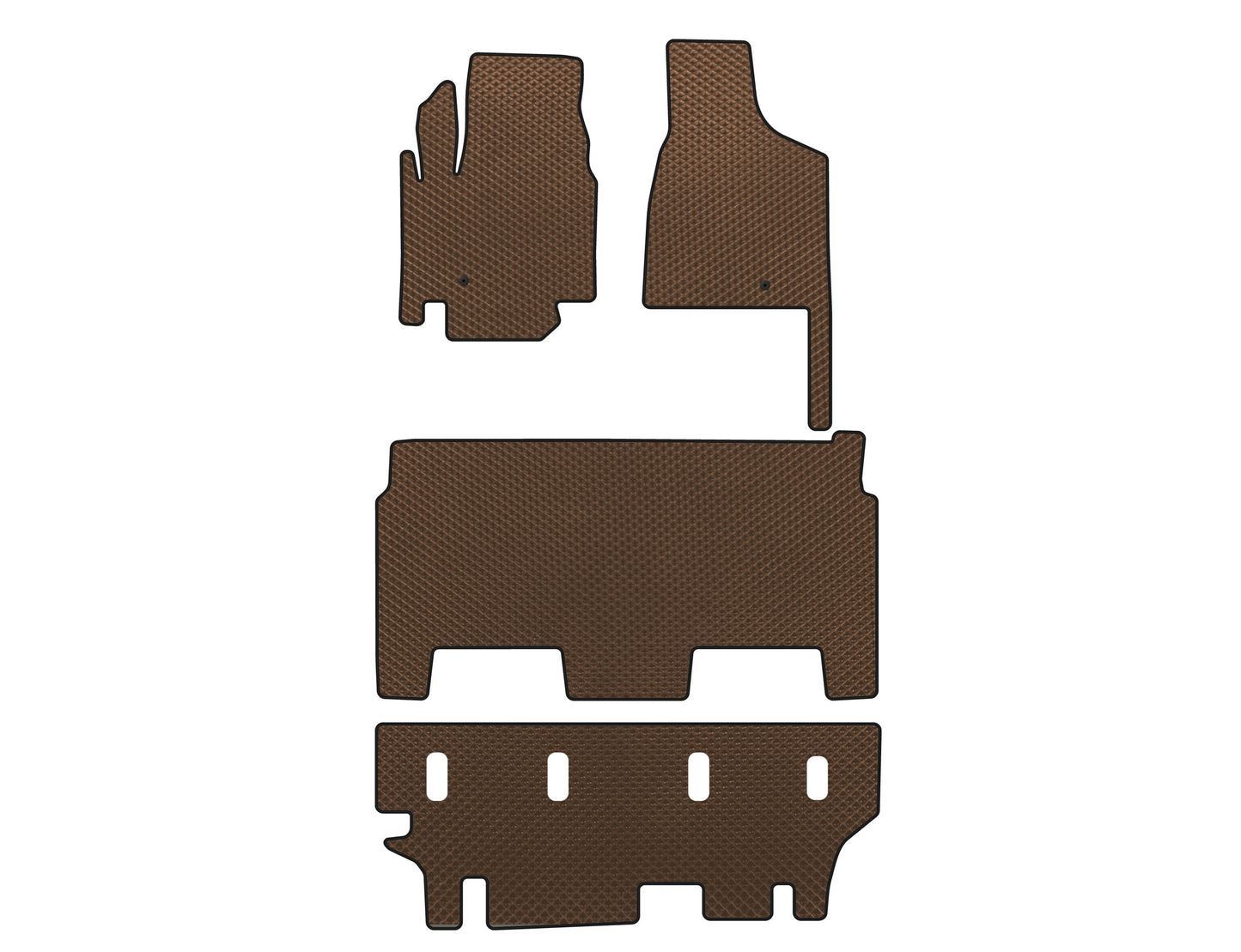 EVA Floor Mats (2008-2020, 3 Rows, 8-Seater/Trim SXT, Brown) for Dodge Grand Caravan V 2008-2020 - image 1