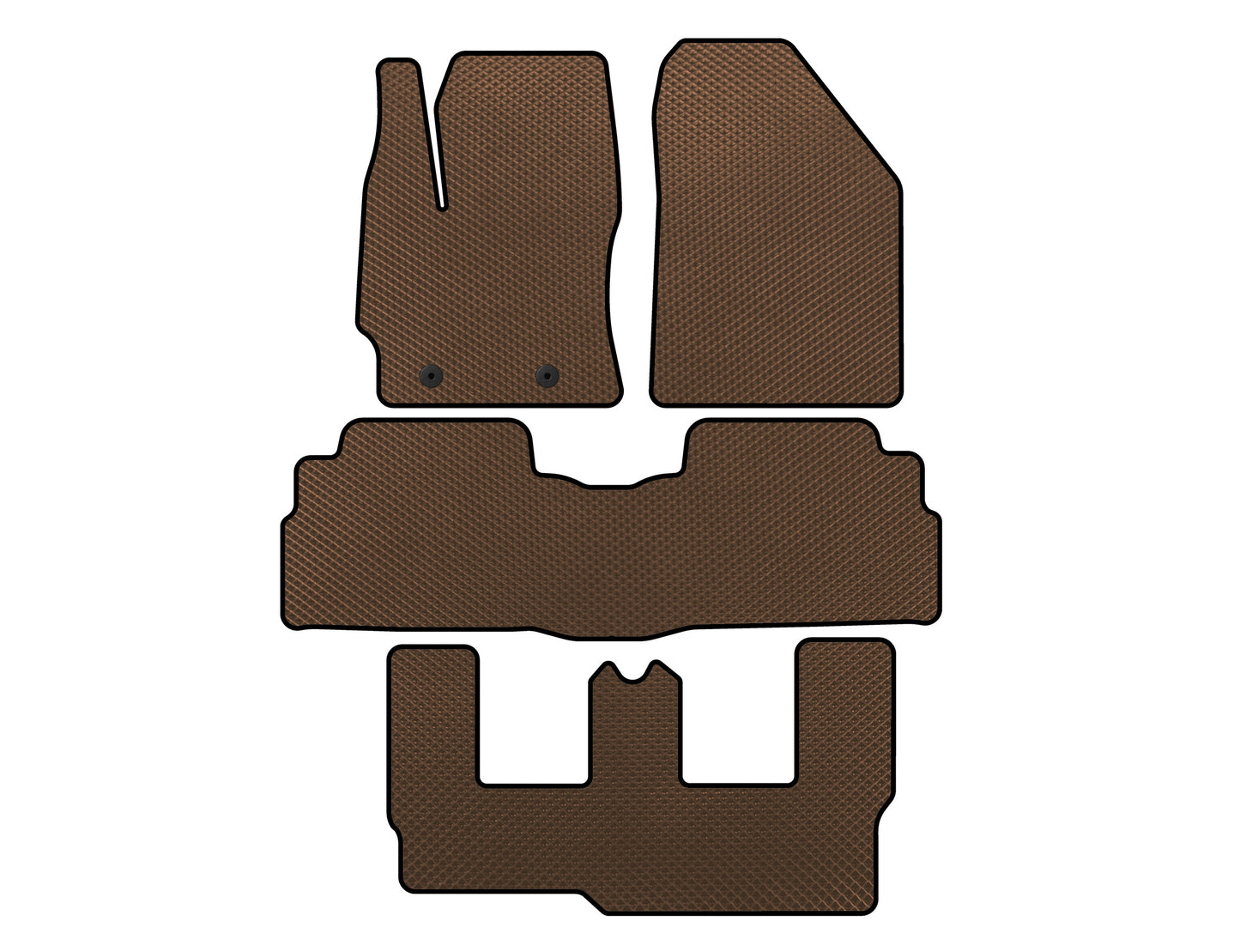 EVA Floor Mats (3 Rows, 7-Seater, Brown) for Toyota Verso 2009- - image 1