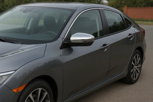 Mirror Covers (2 pcs, Stainless Steel) for Honda Civic Sedan 2021- - image 1