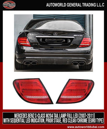 LED Tail Lights (2007-2011, 2 pcs) for Mercedes C-class W204 2007-2015 - image 1