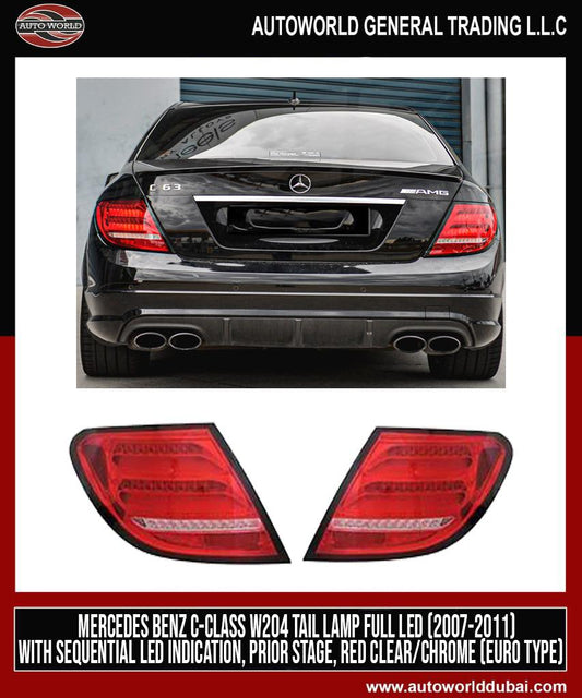 LED Tail Lights (2007-2011, 2 pcs) for Mercedes C-class W204 2007-2015 - image 1