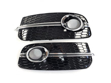 Fog Light Grilles RS-Style (2013-2017, 2 pcs, Black with Chrome) for Audi Q5 2008-2017 - image 1