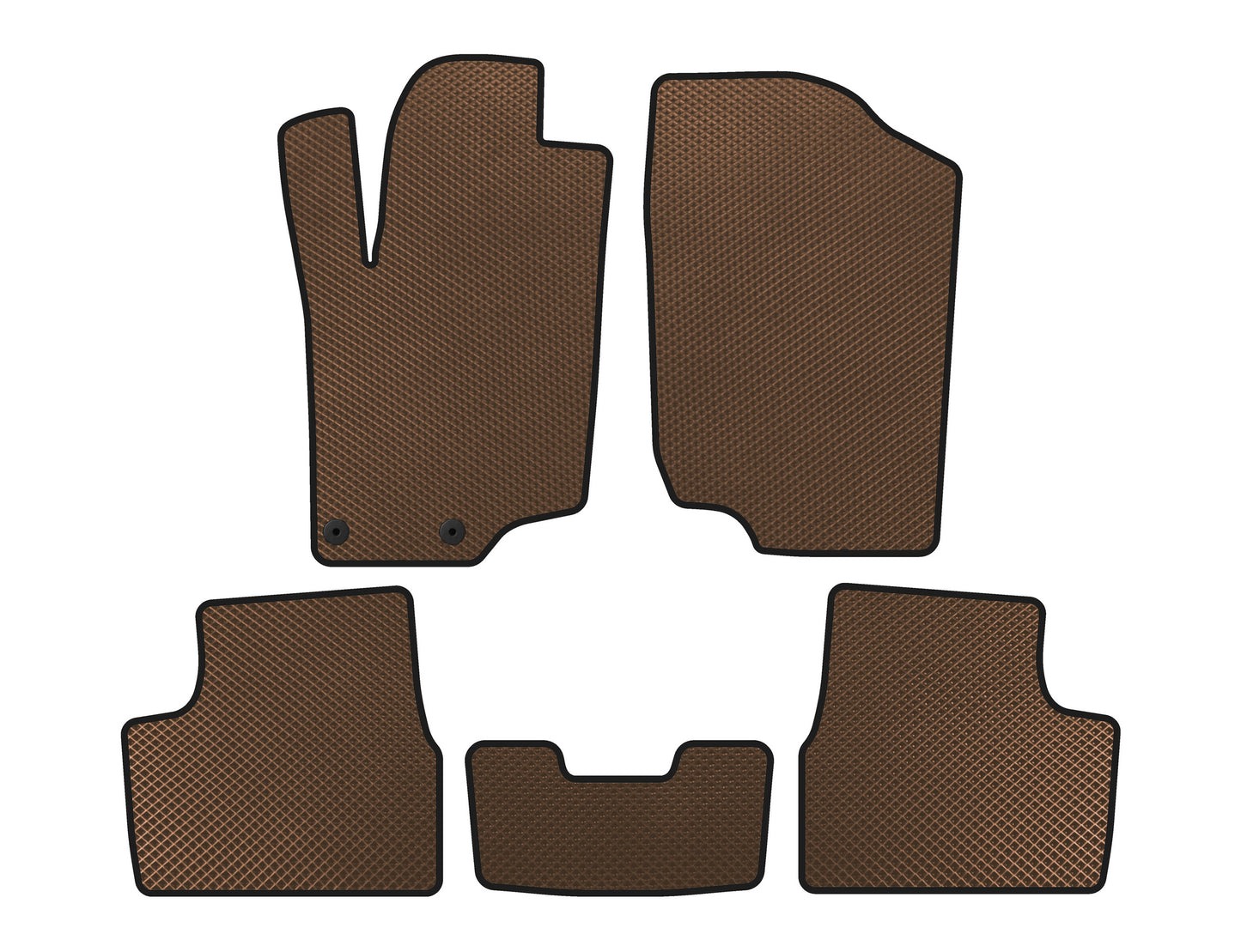 EVA Floor Mats (HB, 5-Door, Brown) for Peugeot 207 2006-2014 - image 1