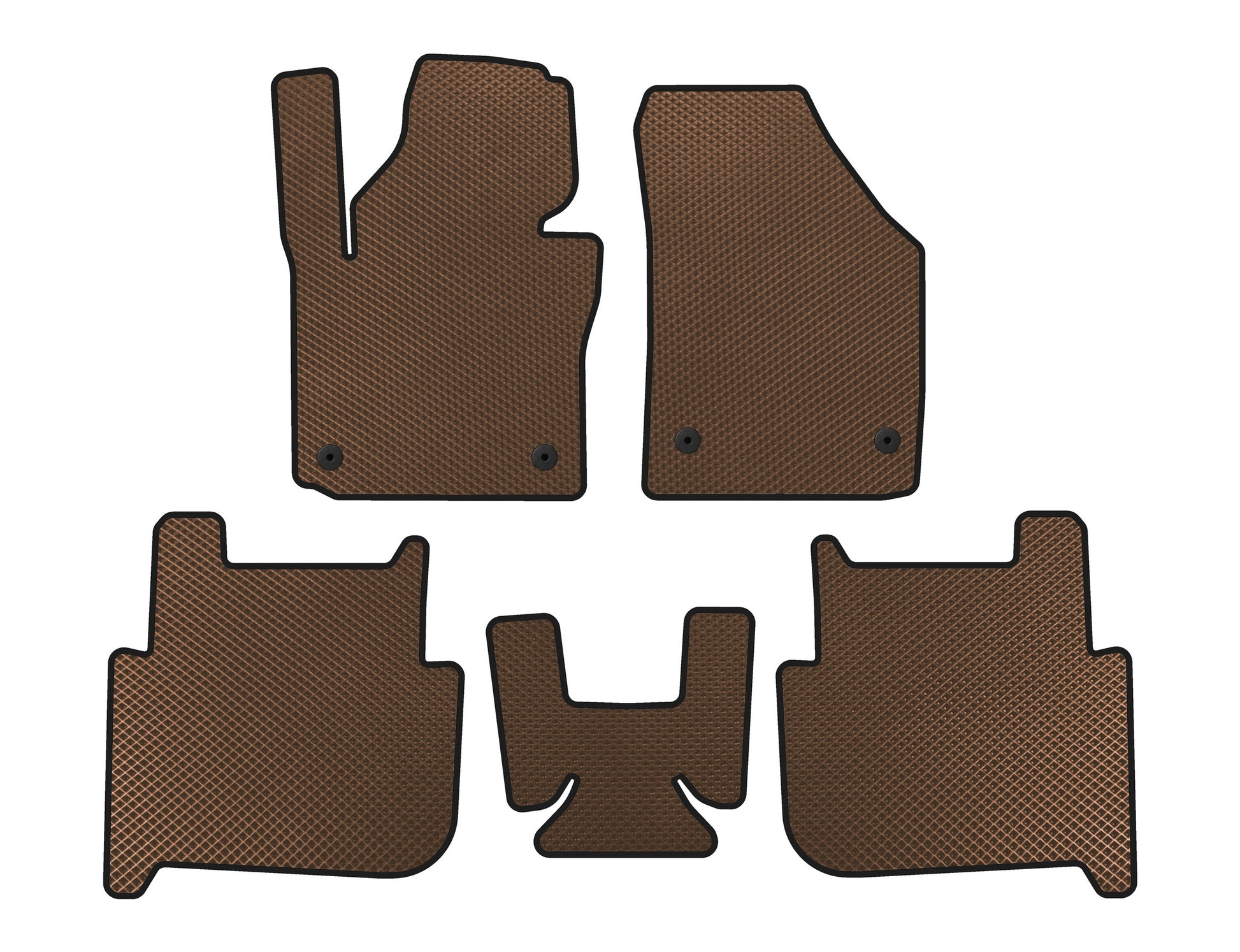 EVA Floor Mats (2 Rows, 2006-2010, 7-Seater, Brown) for Volkswagen Touran 2003-2010 - image 1