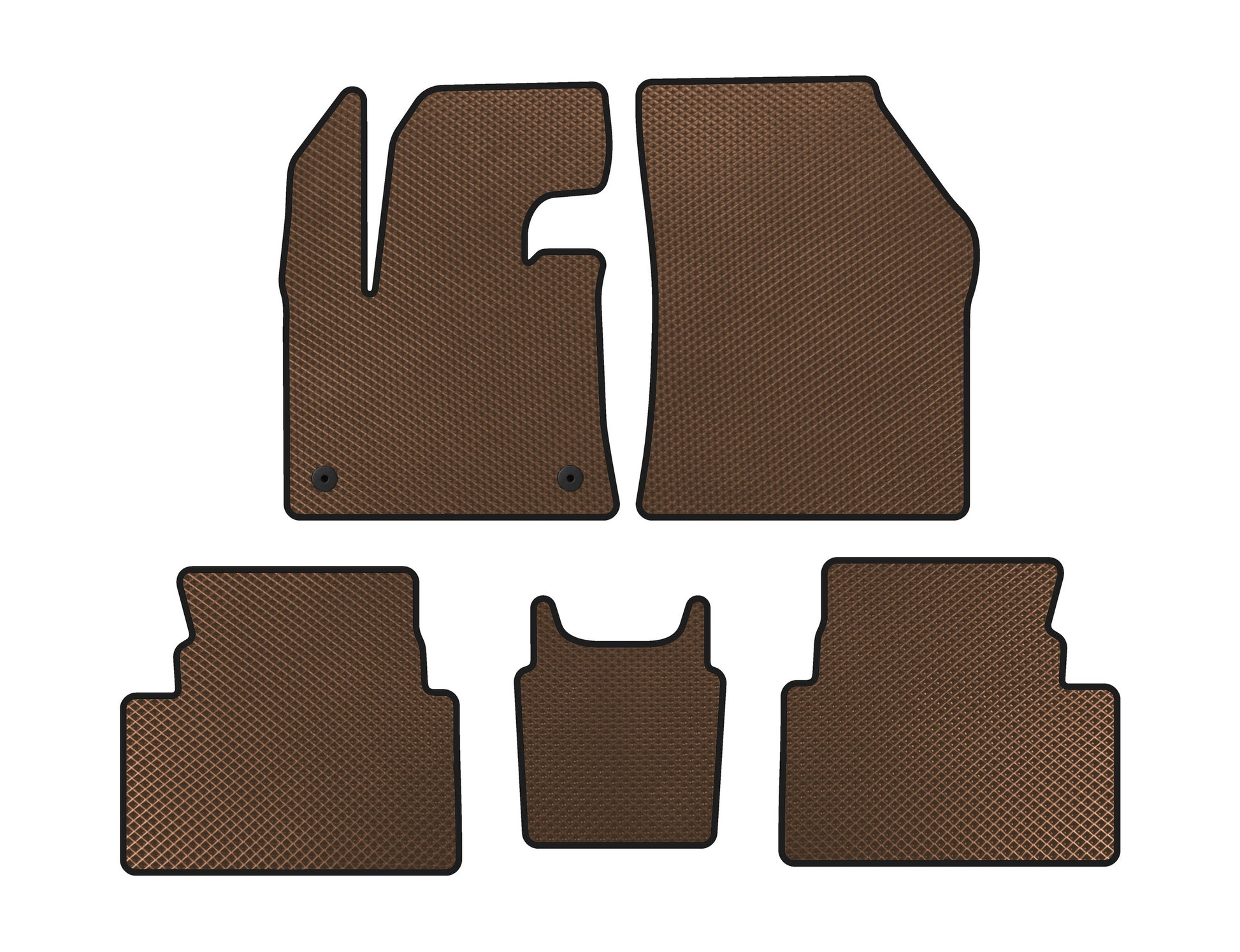 EVA Floor Mats (Floor-Mounted Gas Pedal, Brown) for Citroen C5 Aircross 2017- - image 1