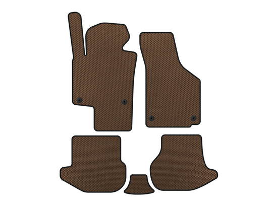 EVA Floor Mats (Brown) for Volkswagen EOS 2006-2011 - image 1