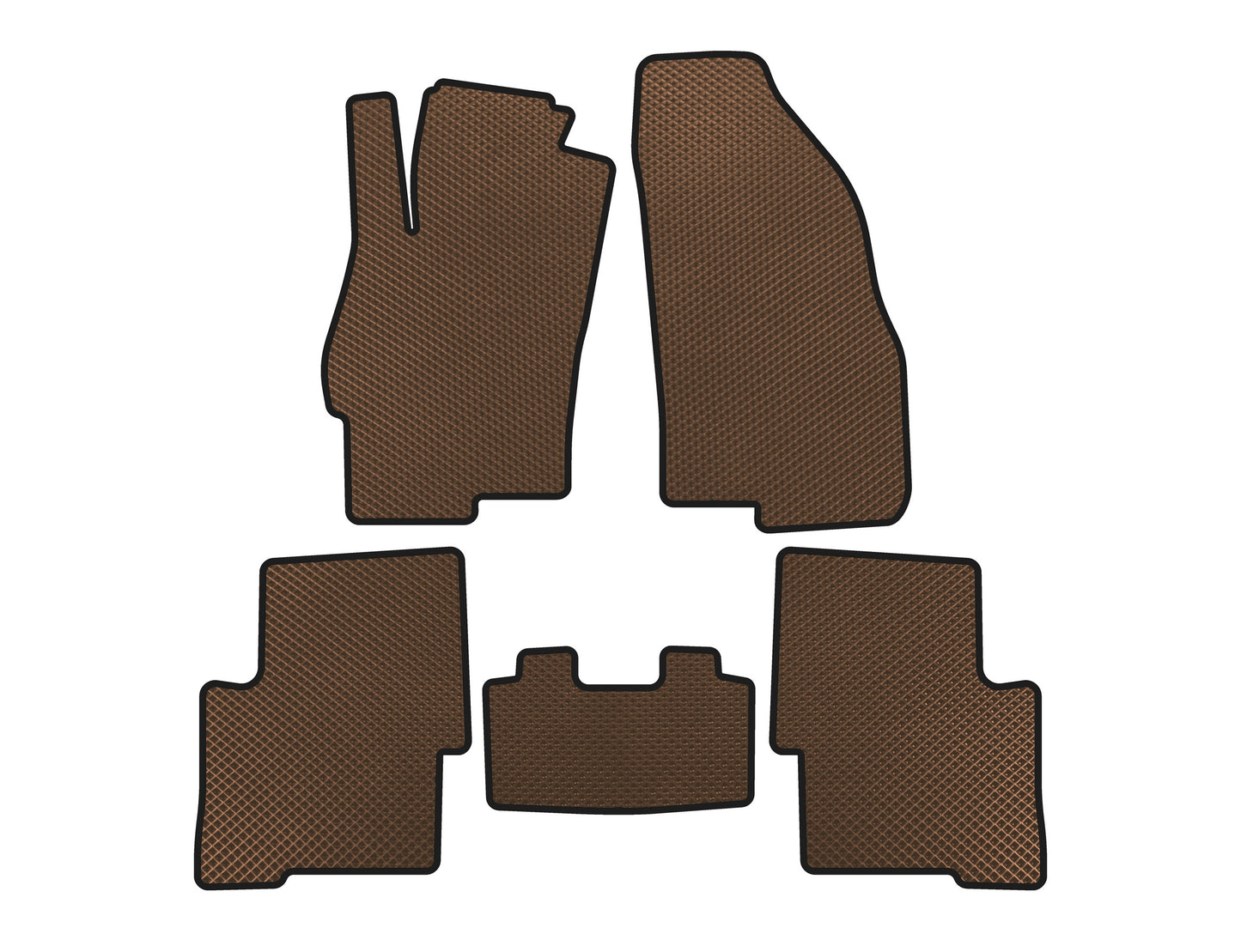 EVA Floor Mats (SD, Brown) for Fiat Linea 2006-2018 - image 1