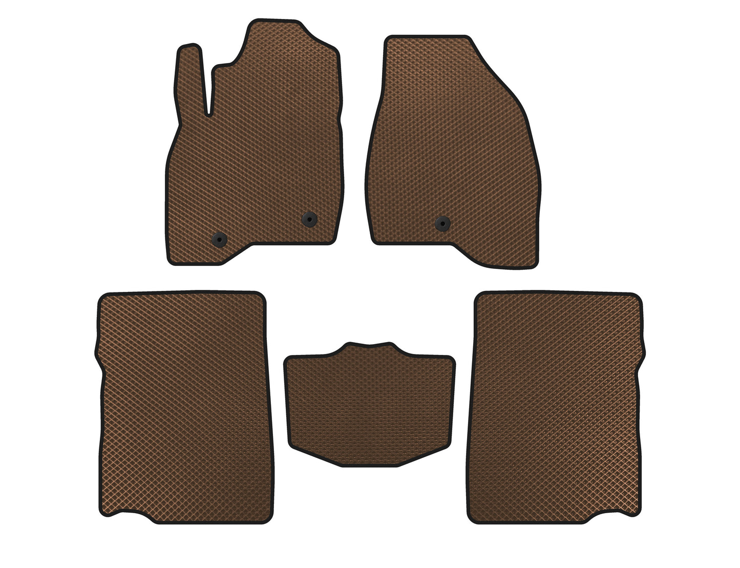 EVA floor mats (2017-2019, 2nd row, 7-seater, Brown) for Ford Explorer 2011-2019 - image 1