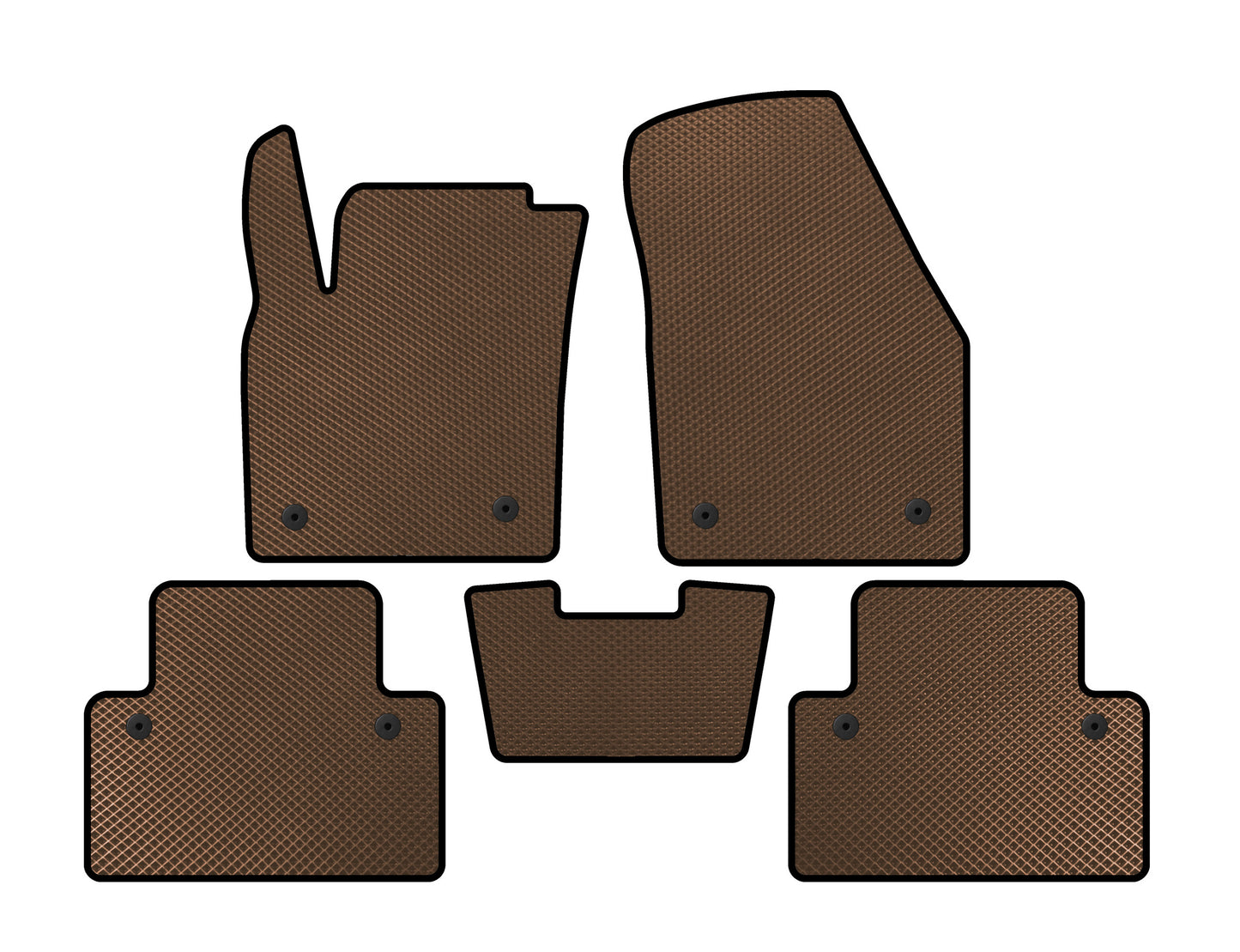 EVA Floor Mats (HB, 3-Door, Brown) for Volvo C30 2006-2012 - image 1