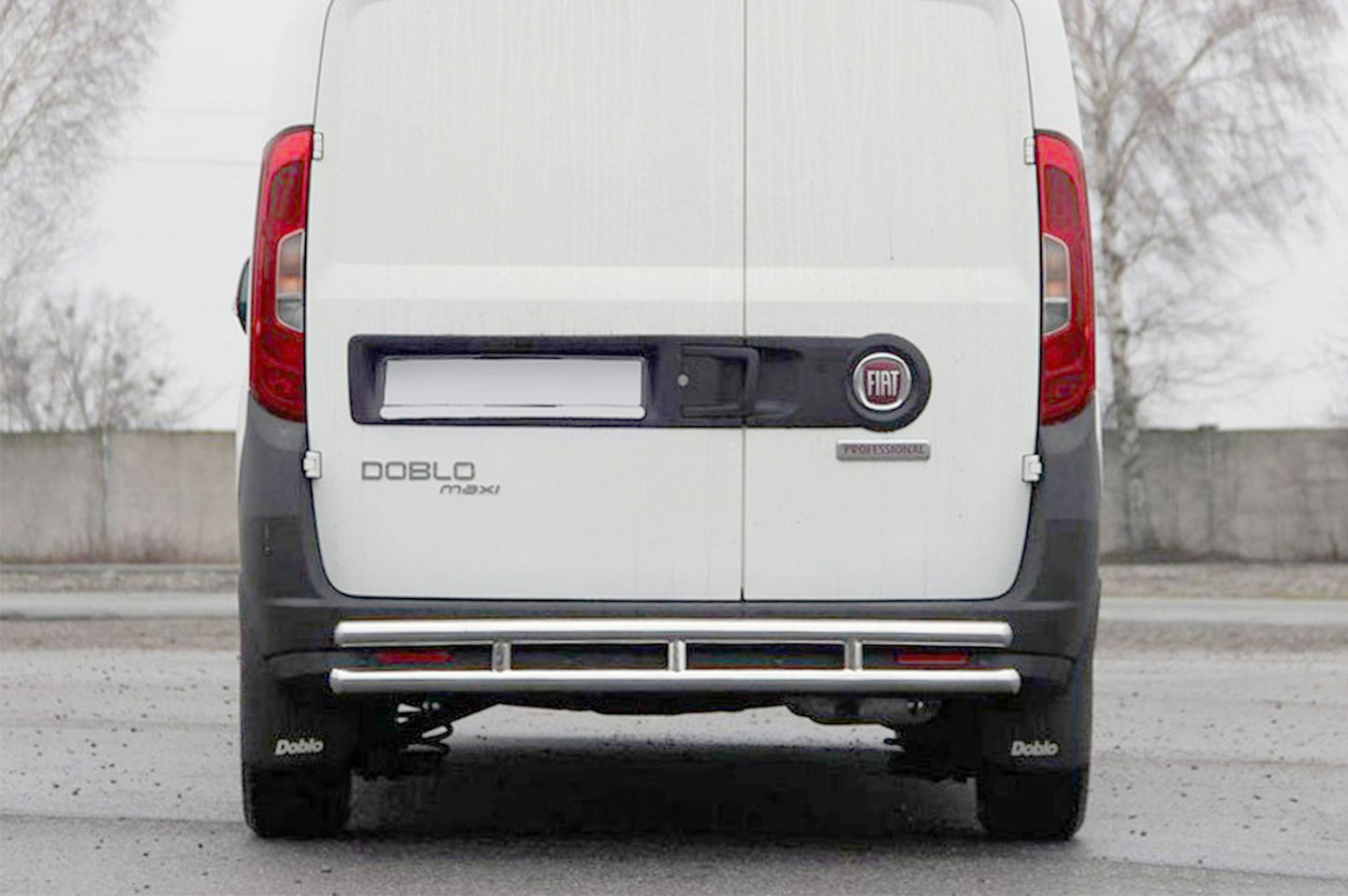 Rear Bar AK002/1-Double (Stainless Steel) for Fiat Doblo II 2010-2022 - image 1