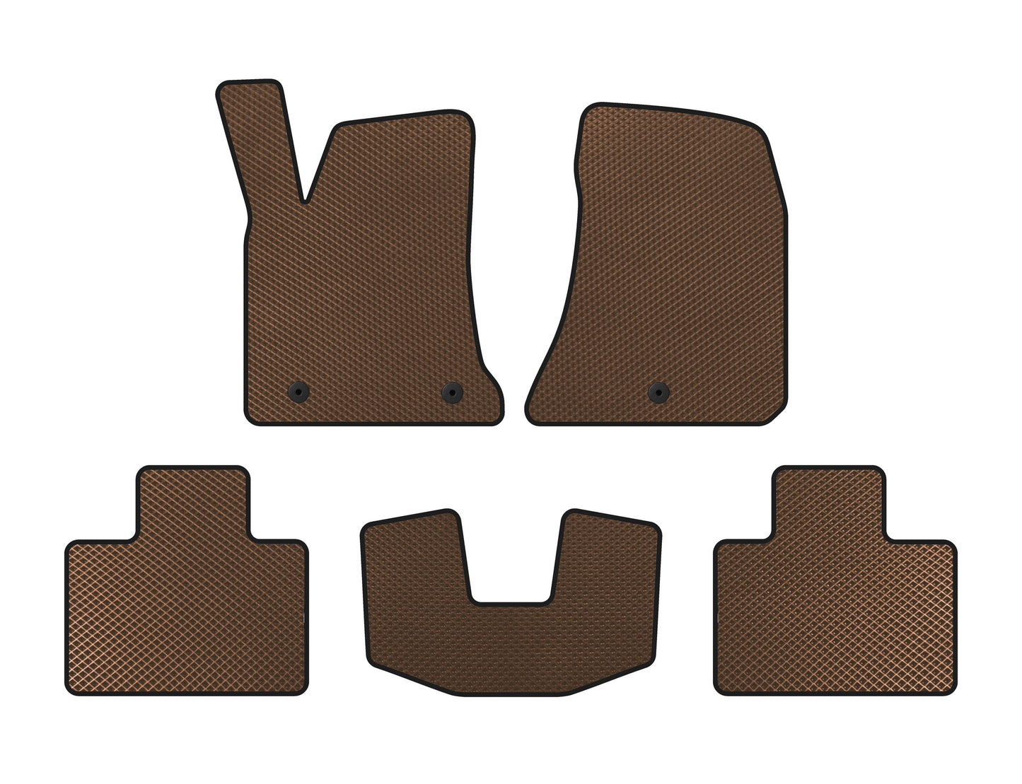 EVA Floor Mats (2015-2023, SD, Brown) for Dodge Charger 2010-2023 - image 1