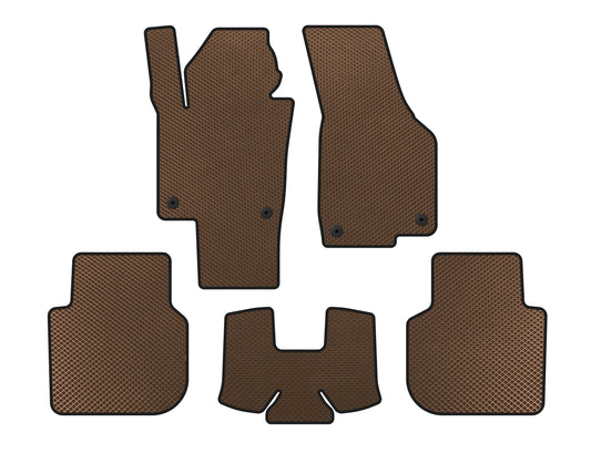 EVA Floor Mats (2015-2019, SD, Brown) for Volkswagen Passat B8 2015-2023 - image 1