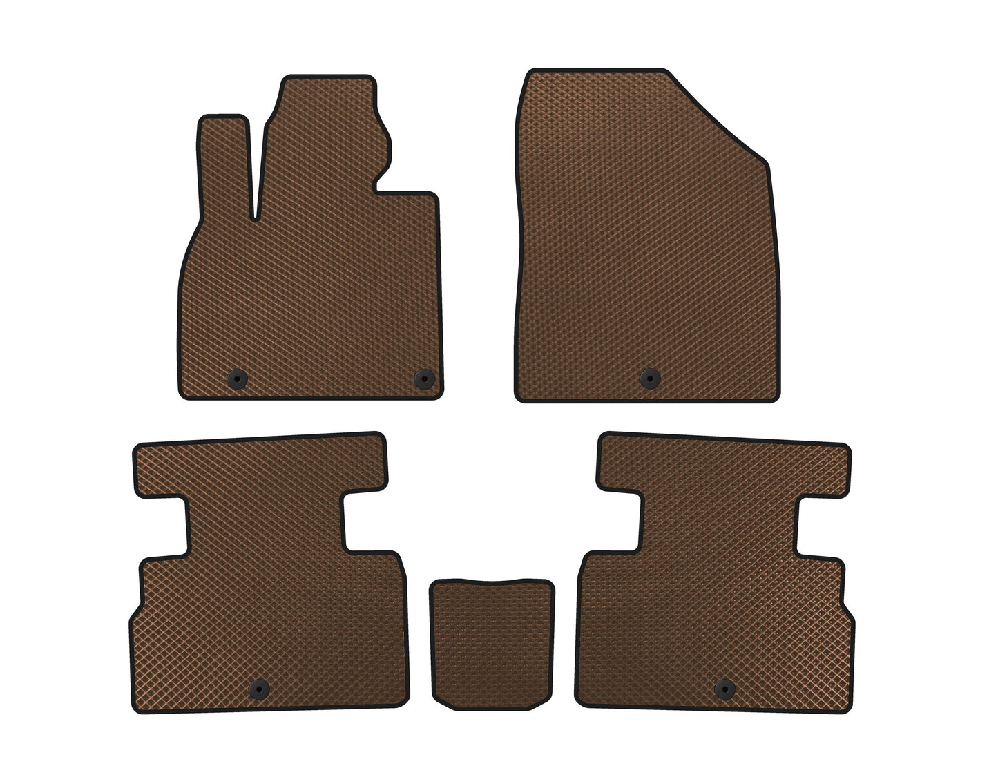 EVA Floor Mats (2 Rows, 7-Seater, Brown) for Kia Stonic 2017- - image 1
