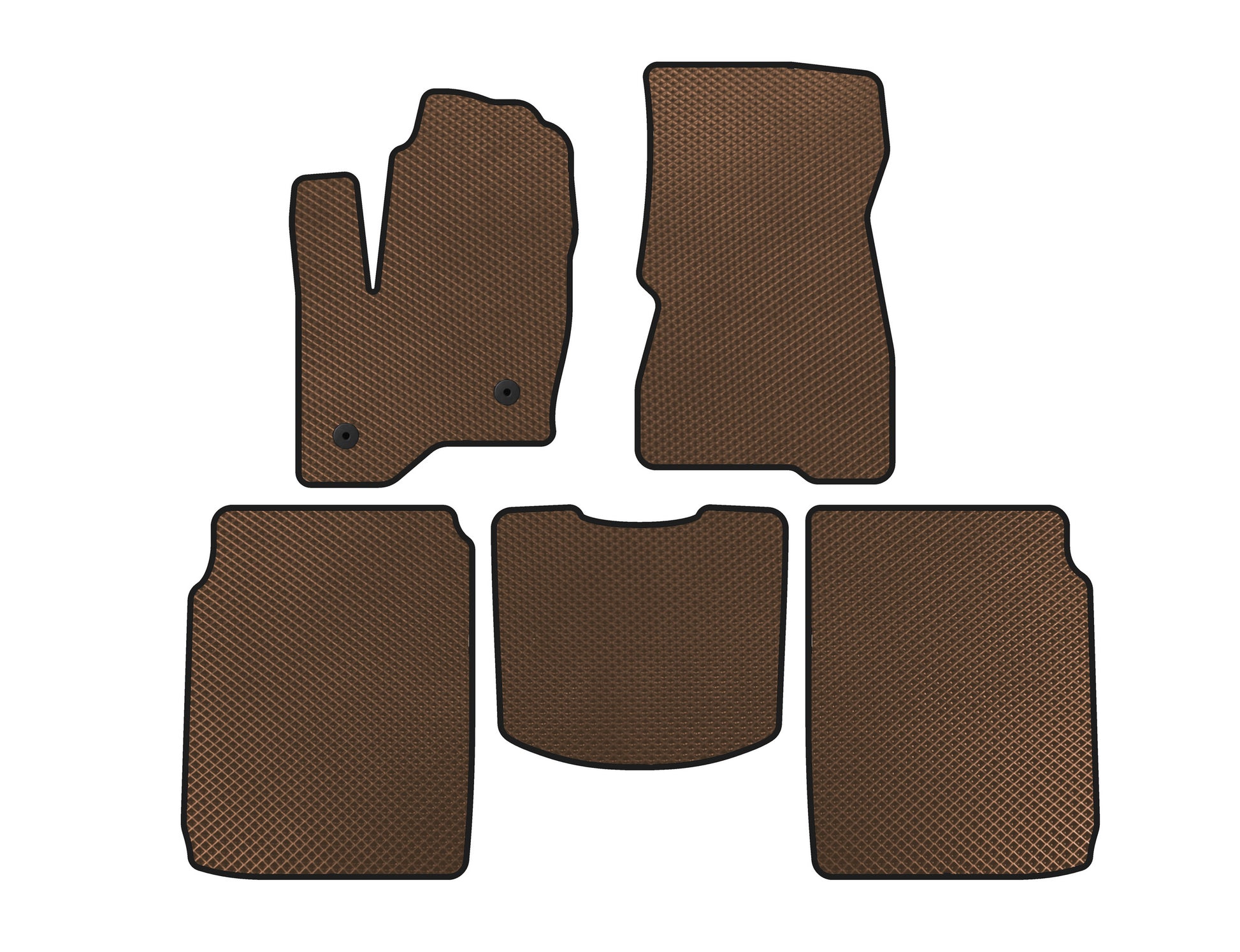 EVA Floor Mats (2 Rows, 2013-2019, Brown) for Ford Flex 2009-2019 - image 1