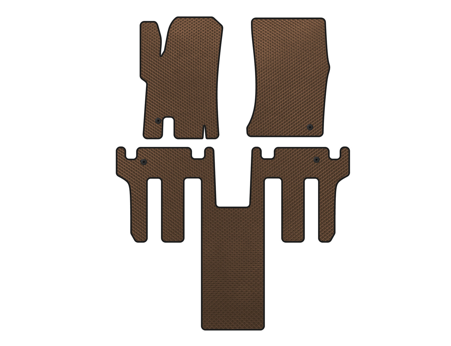 EVA Floor Mats (2 Rows, Brown) for Ssang Yong Rodius - image 1