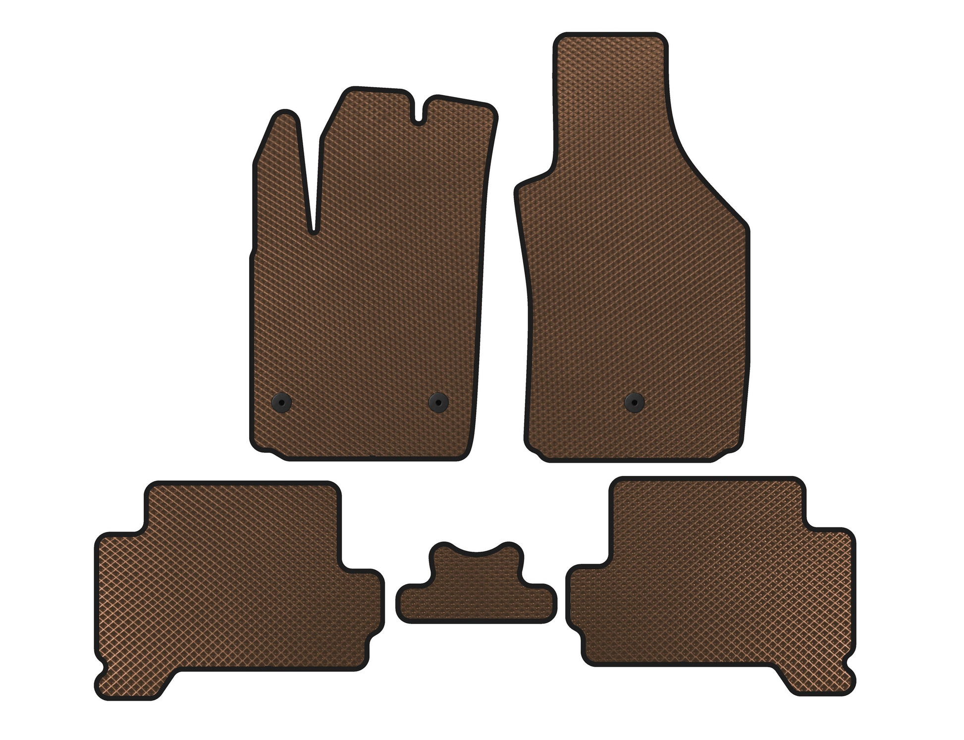 EVA Floor Mats (HB, Electric, Brown) for Fiat 500/500L 2013-2022 - image 1