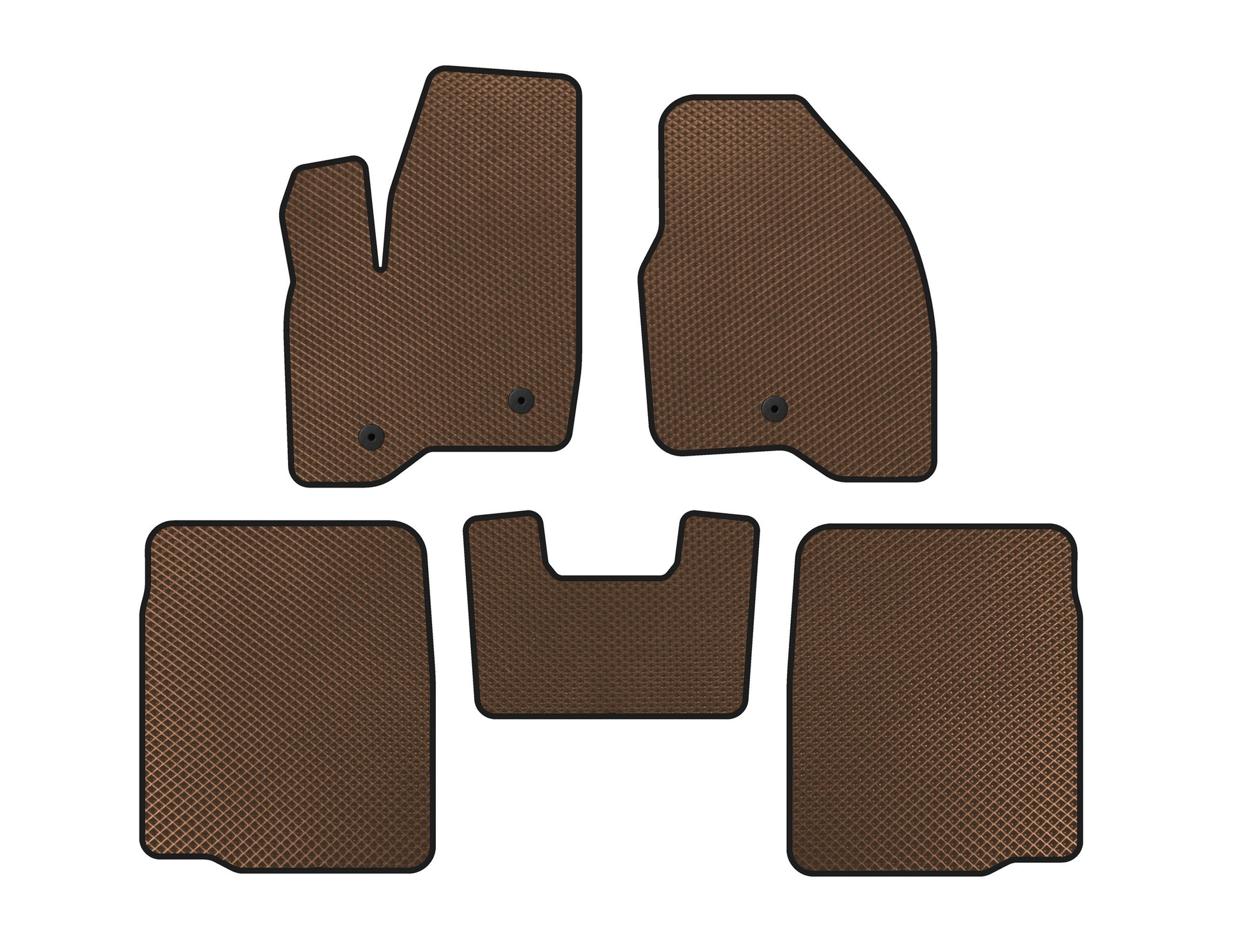 EVA Floor Mats (2 Rows, 2011-2015, Brown) for Ford Explorer 2011-2019 - image 1