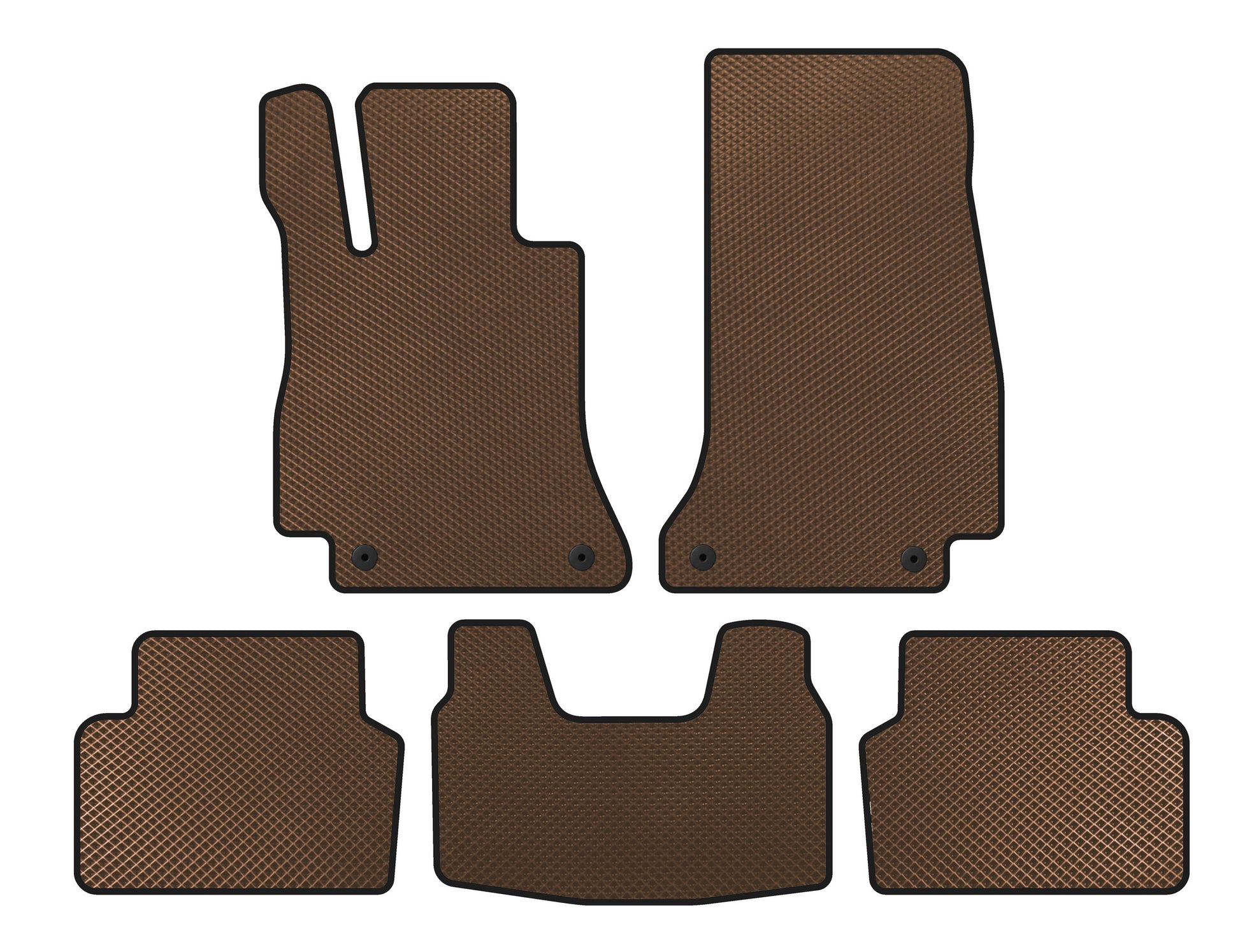 EVA Floor Mats (SD, Brown) for Mercedes E-сlass W213 2016-2023 - image 1