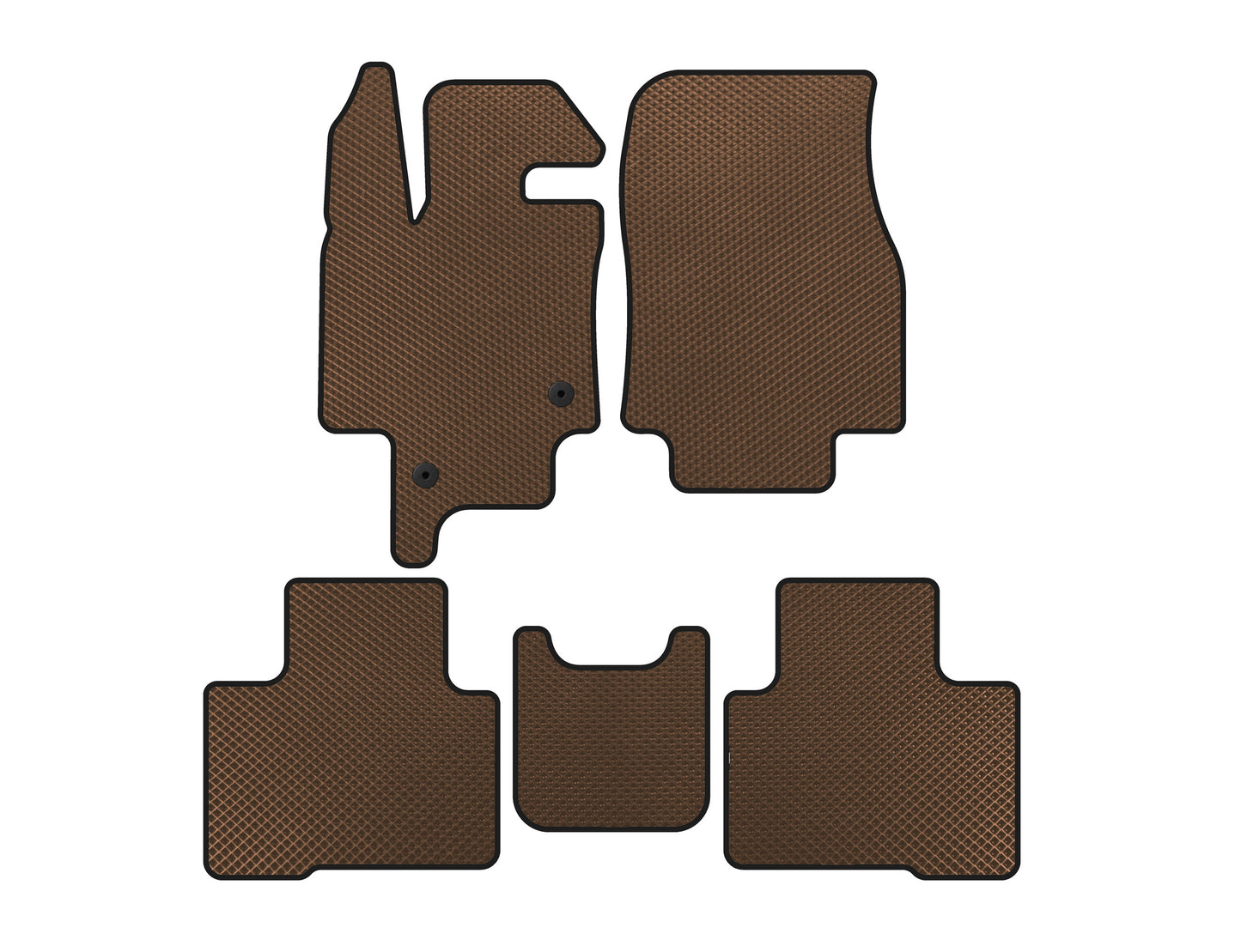EVA Floor Mats (2 Rows, 7-Seater, Brown) for Toyota Highlander 2019- - image 1