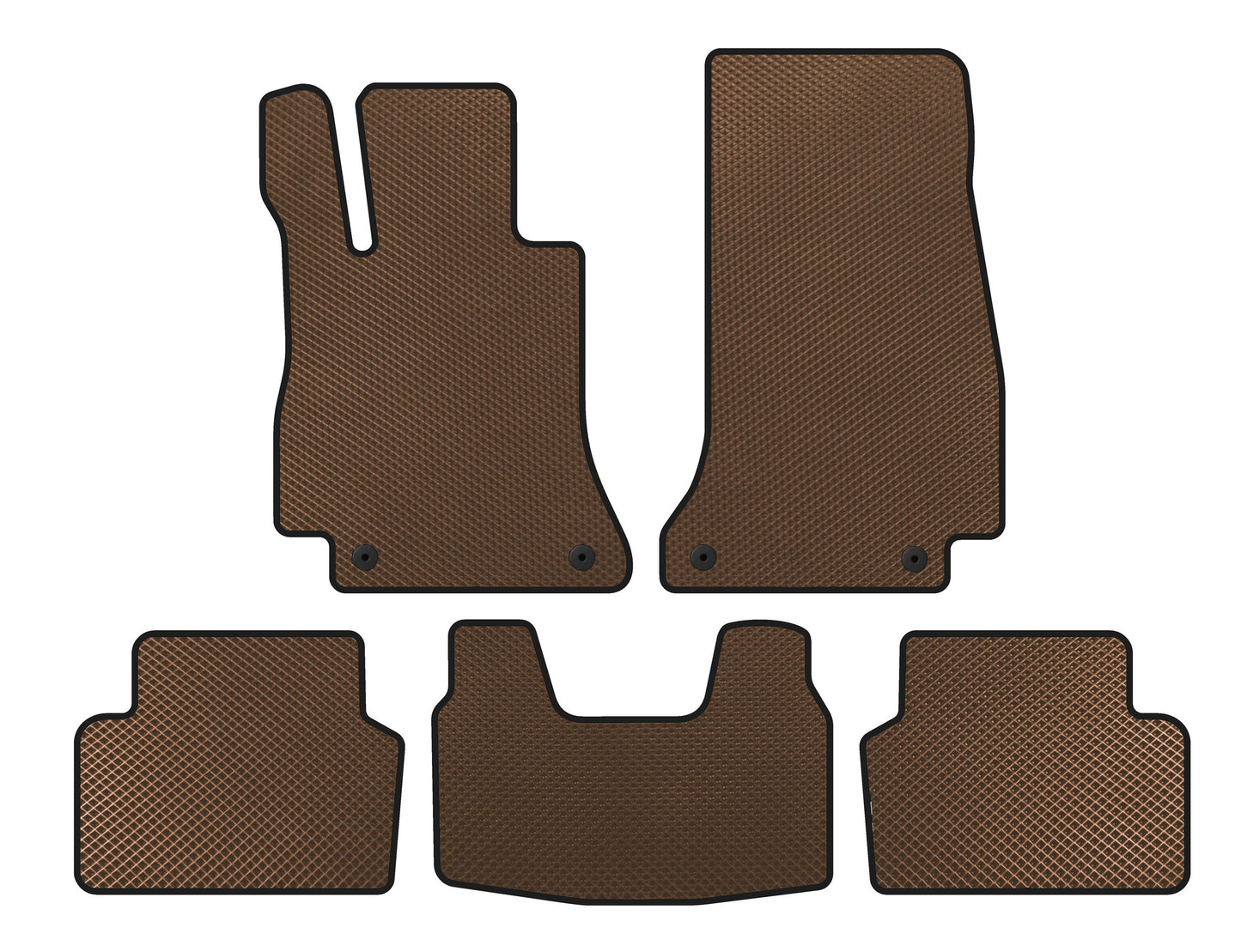 EVA Floor Mats (SD, Brown) for Mercedes E-сlass W213 2016-2023 - image 1