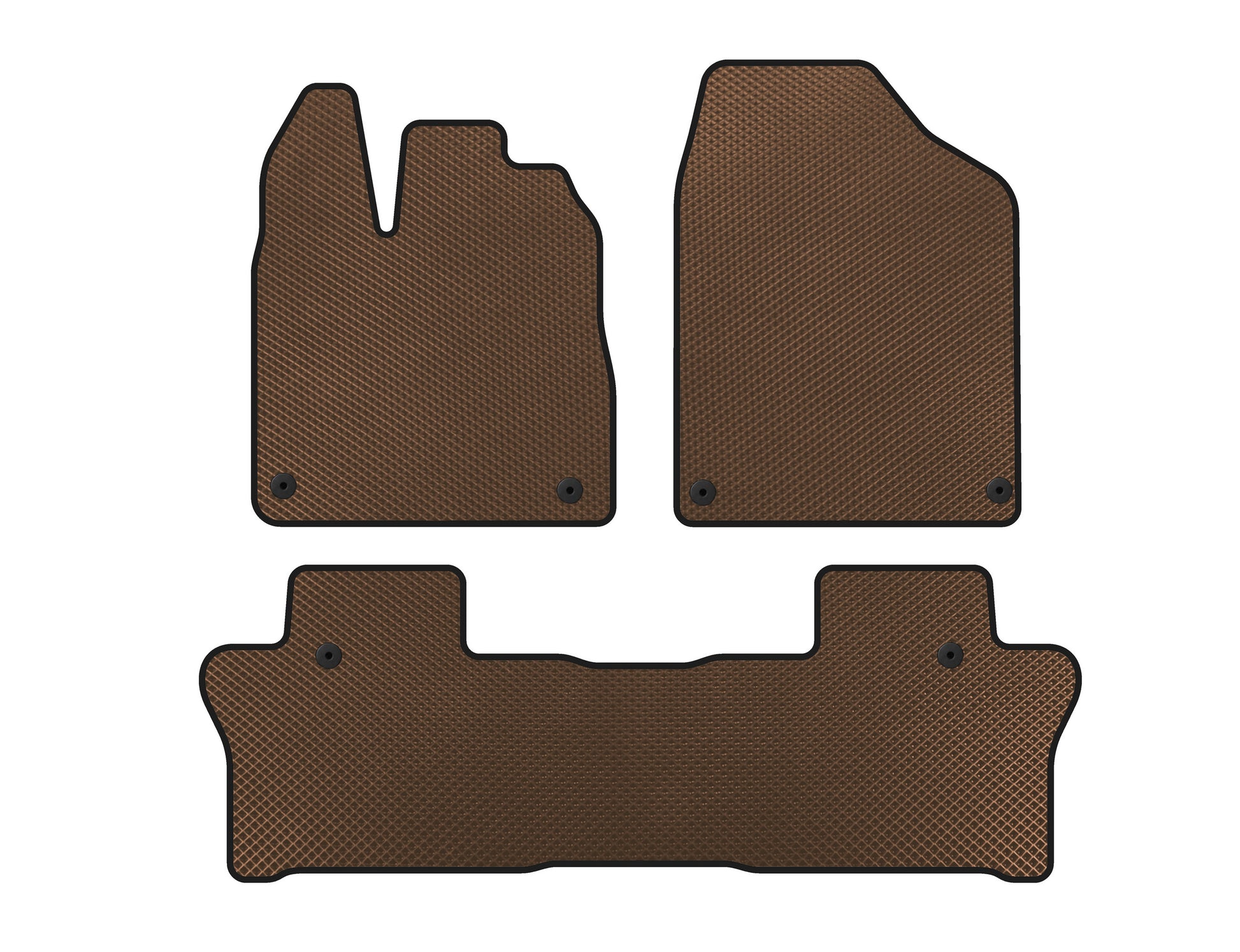 EVA Floor Mats (2 Rows, Brown) for Honda Pilot 2015-2022 - image 1