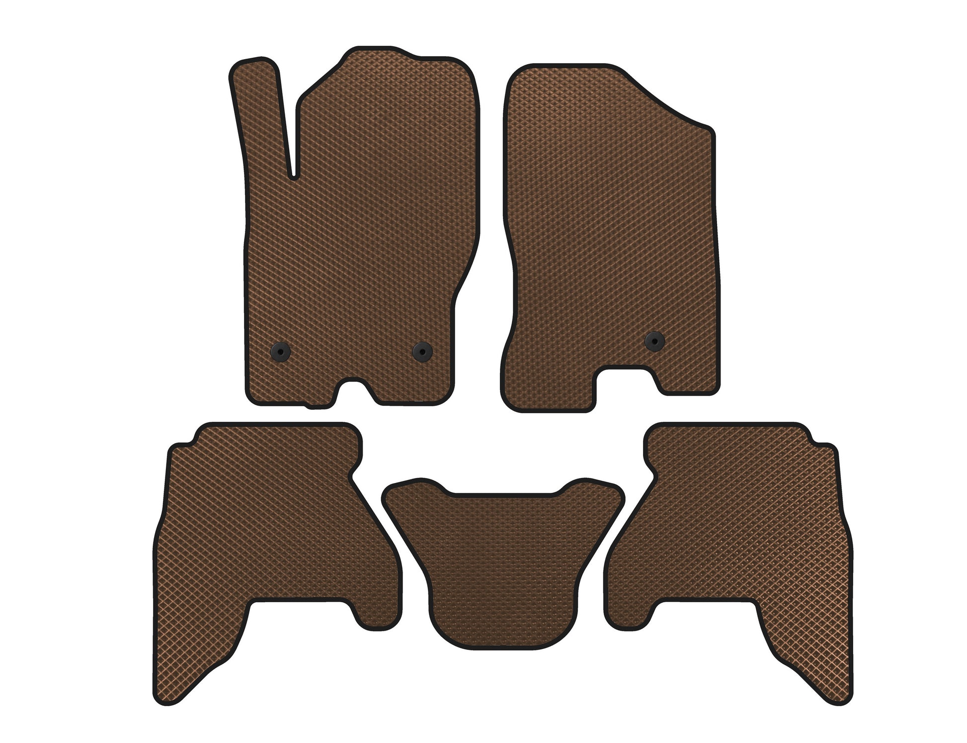 EVA Floor Mats (2 Rows, Brown) for Nissan Pathfinder R51 2005-2014 - image 1