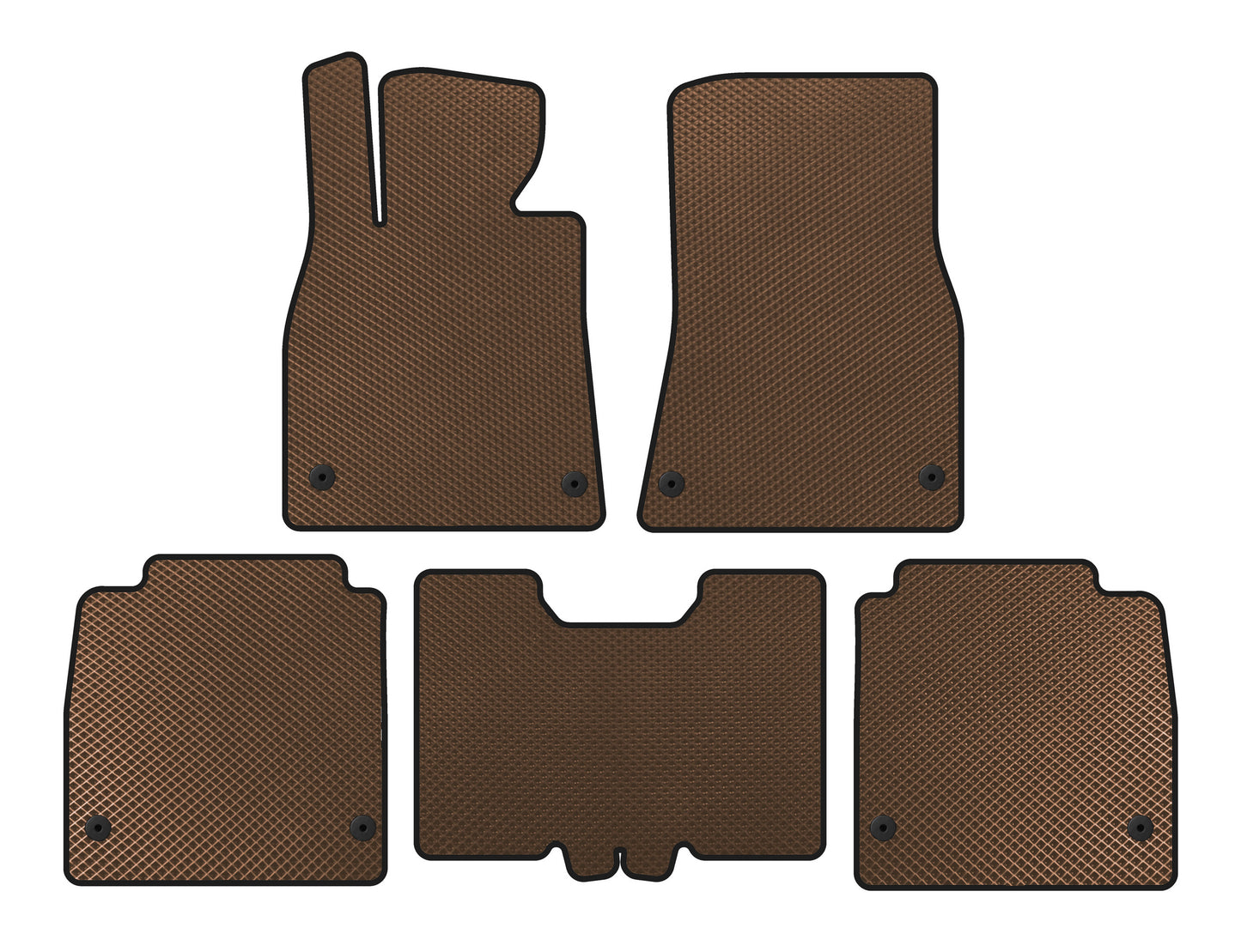 EVA Floor Mats (2007-2010, SD, Long Wheelbase, Brown) for Lexus LS 2007-2017 - image 1