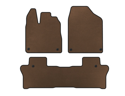 EVA Floor Mats (2 Rows, Brown) for Honda Pilot 2015-2022 - image 1