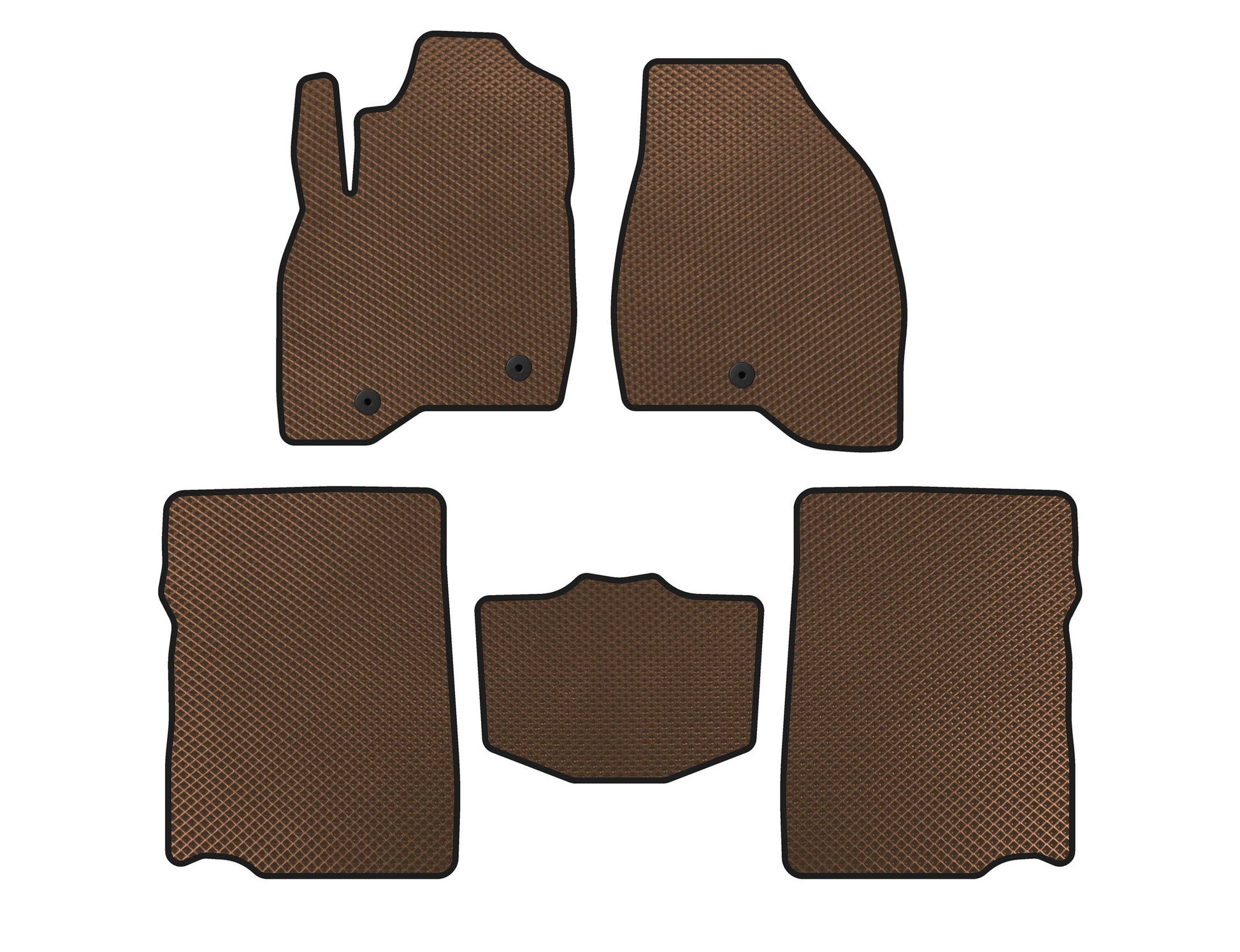 EVA Floor Mats (2017-2019, 2nd Row, 7-Seater, Brown) for Ford Explorer 2011-2019 - image 1