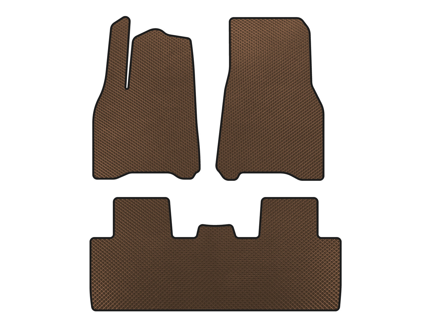 EVA Floor Mats (2020-2024, Brown) for Tesla Model Y 2020- - image 1