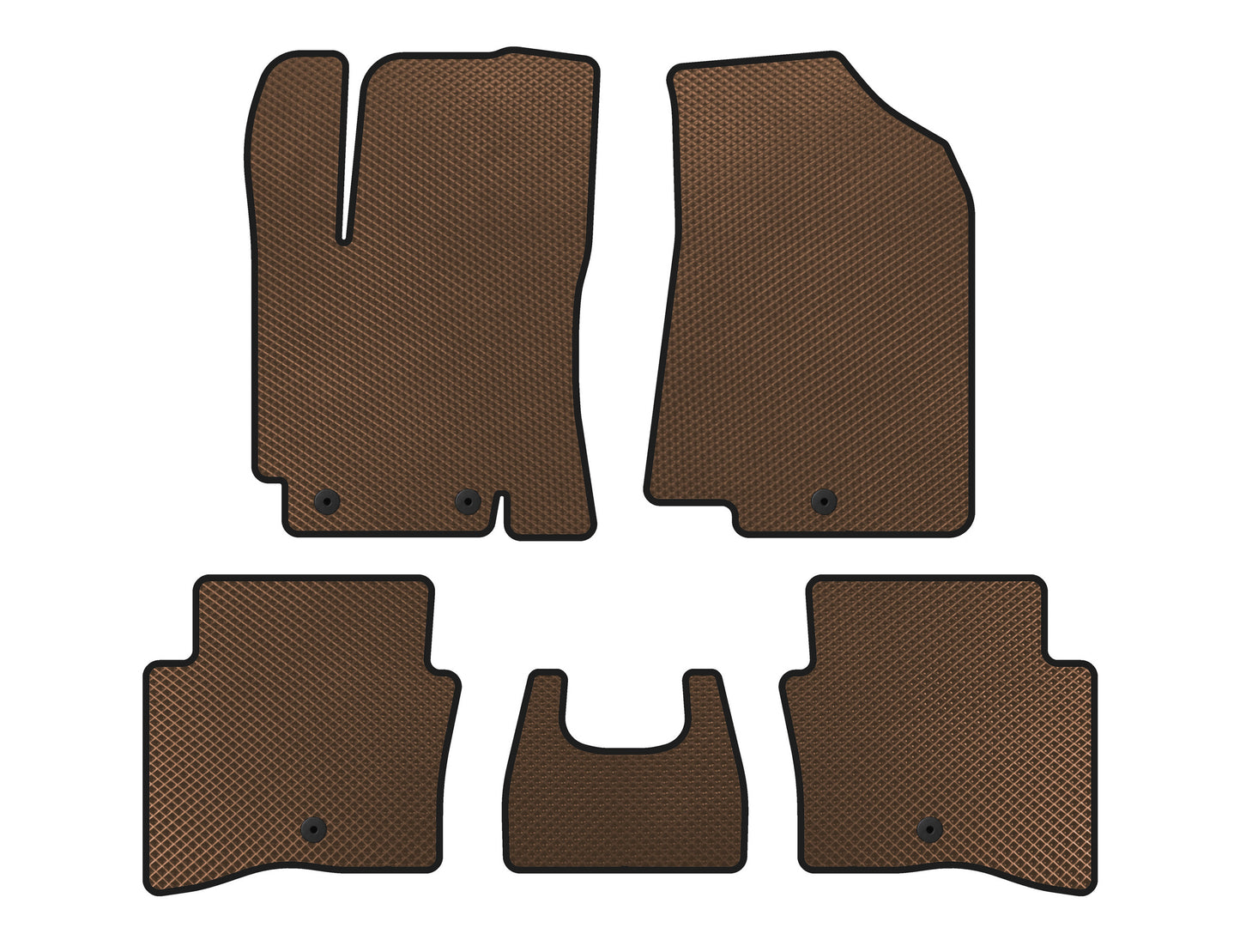 EVA Floor Mats (SD, Brown) for Kia Rio 2012-2017 - image 1