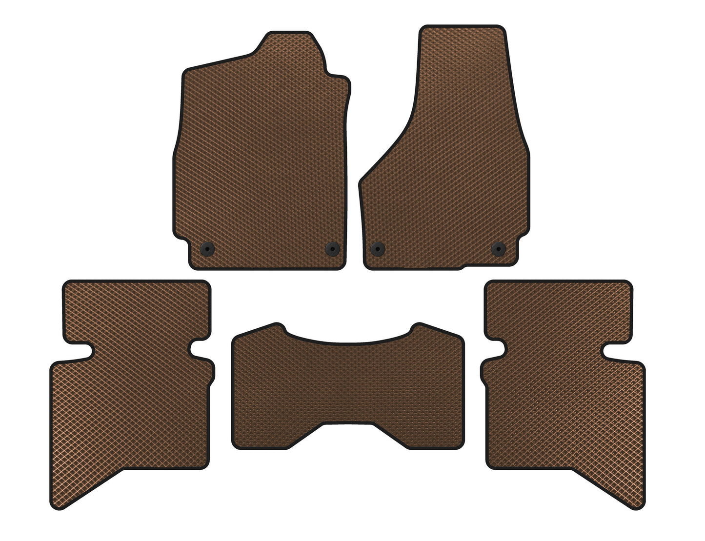 EVA Floor Mats (2009+, 5-Seater/Double Cab, Brown) for Dodge RAM (DS/DJ/D2) 2009–2024 - image 1