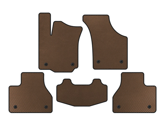 EVA Floor Mats (SD, Short Wheelbase, Brown) for Volkswagen Phaeton 2002-2016 - image 1