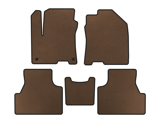 EVA Floor Mats (2019-2020, Electro, Brown) for Hyundai Encino EV 2019- - image 1