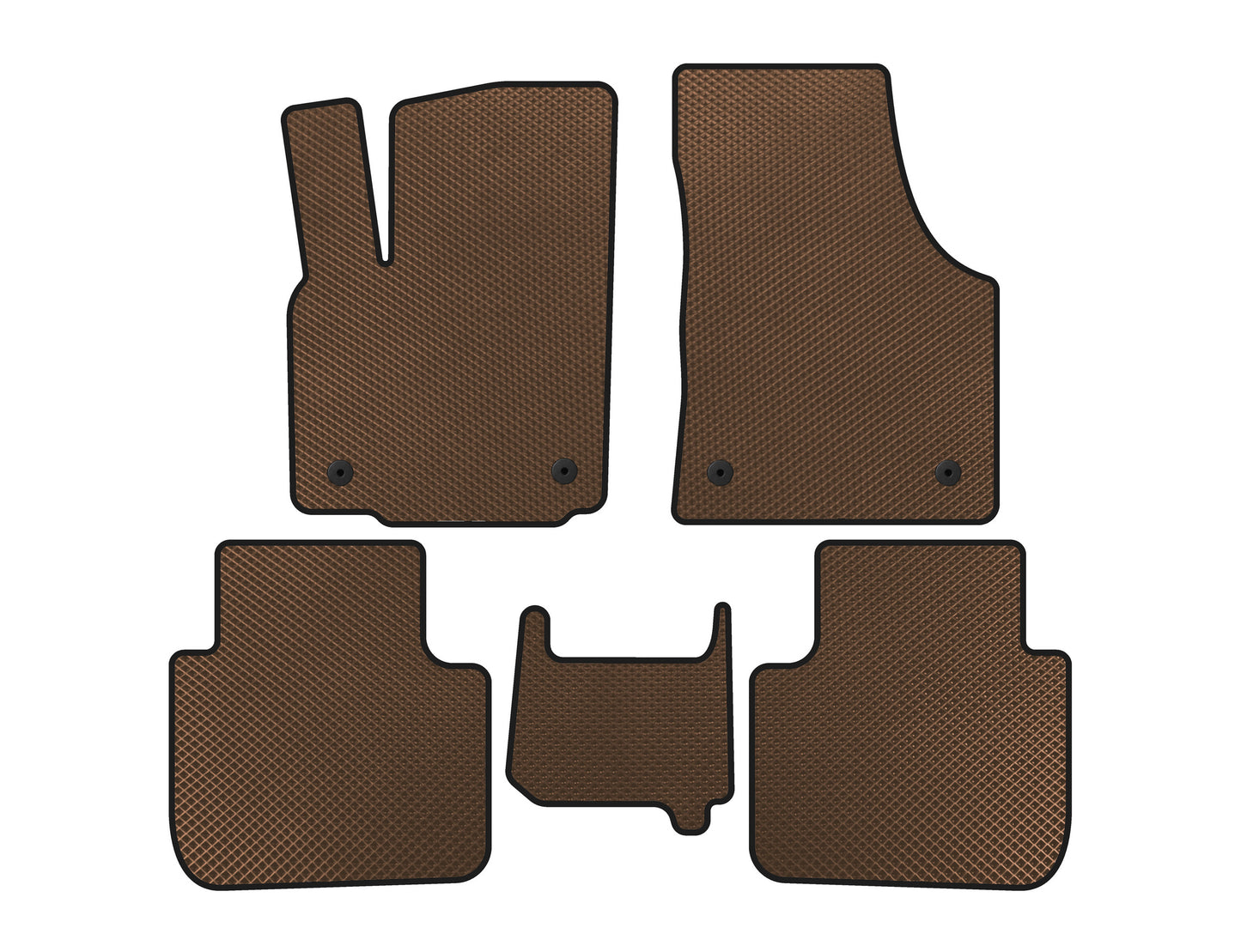 EVA Floor Mats (2 Rows, 7-Seater, Brown) for Volkswagen Atlas (Terramont) 2016- - image 1