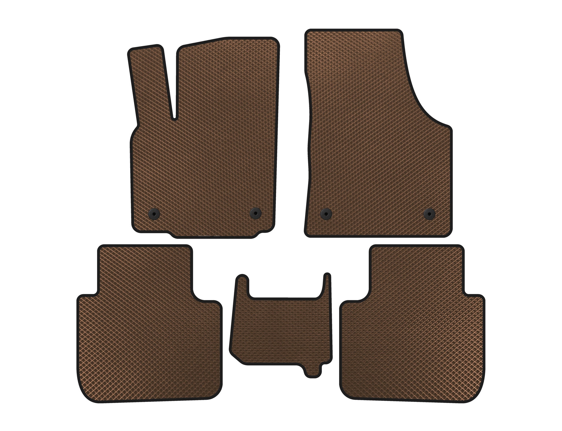 EVA Floor Mats (2 Rows, 7-Seater, Brown) for Volkswagen Atlas (Terramont) 2016- - image 1