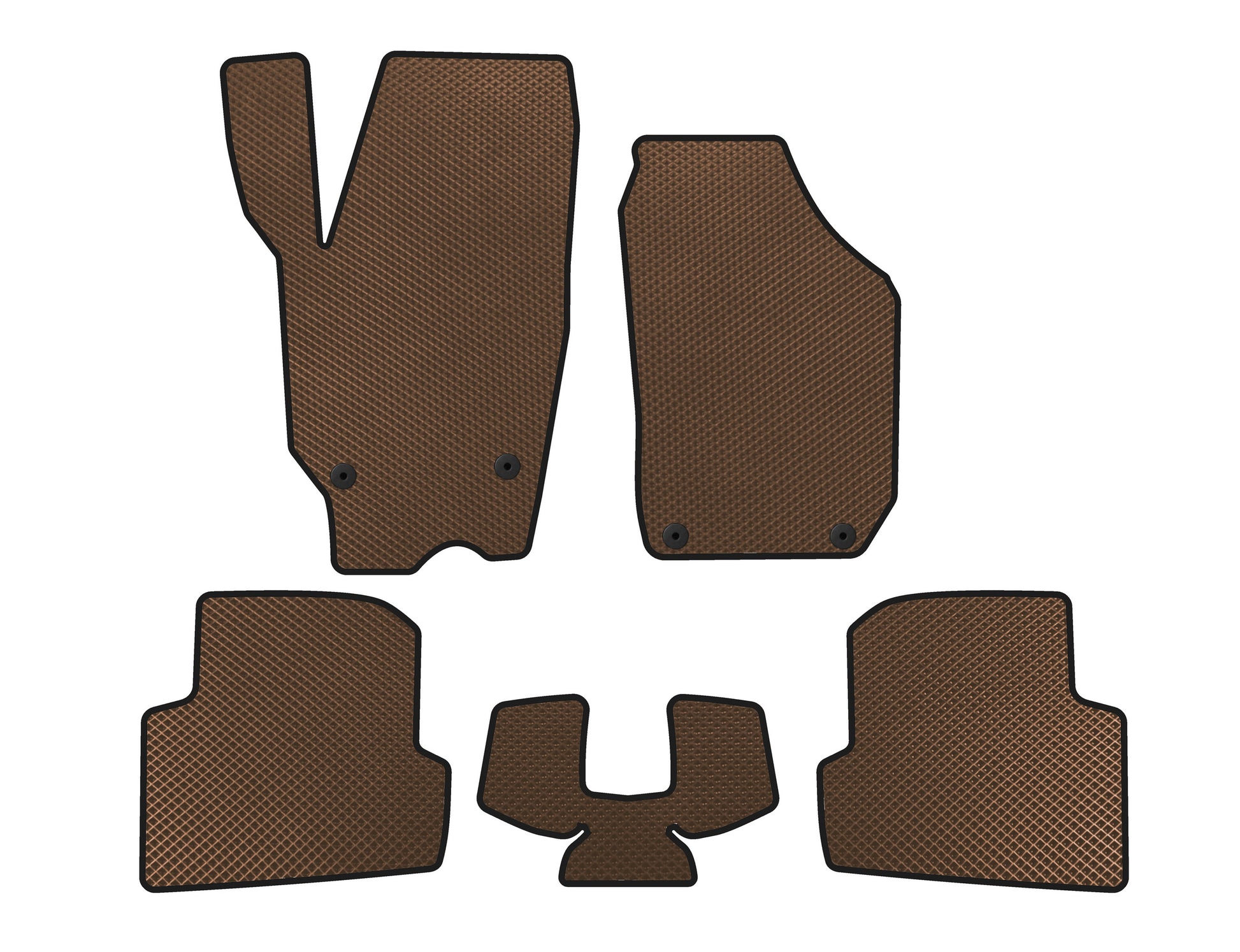 EVA Floor Mats (2010-2014, SW, Brown) for Skoda Fabia 2007-2014 - image 1