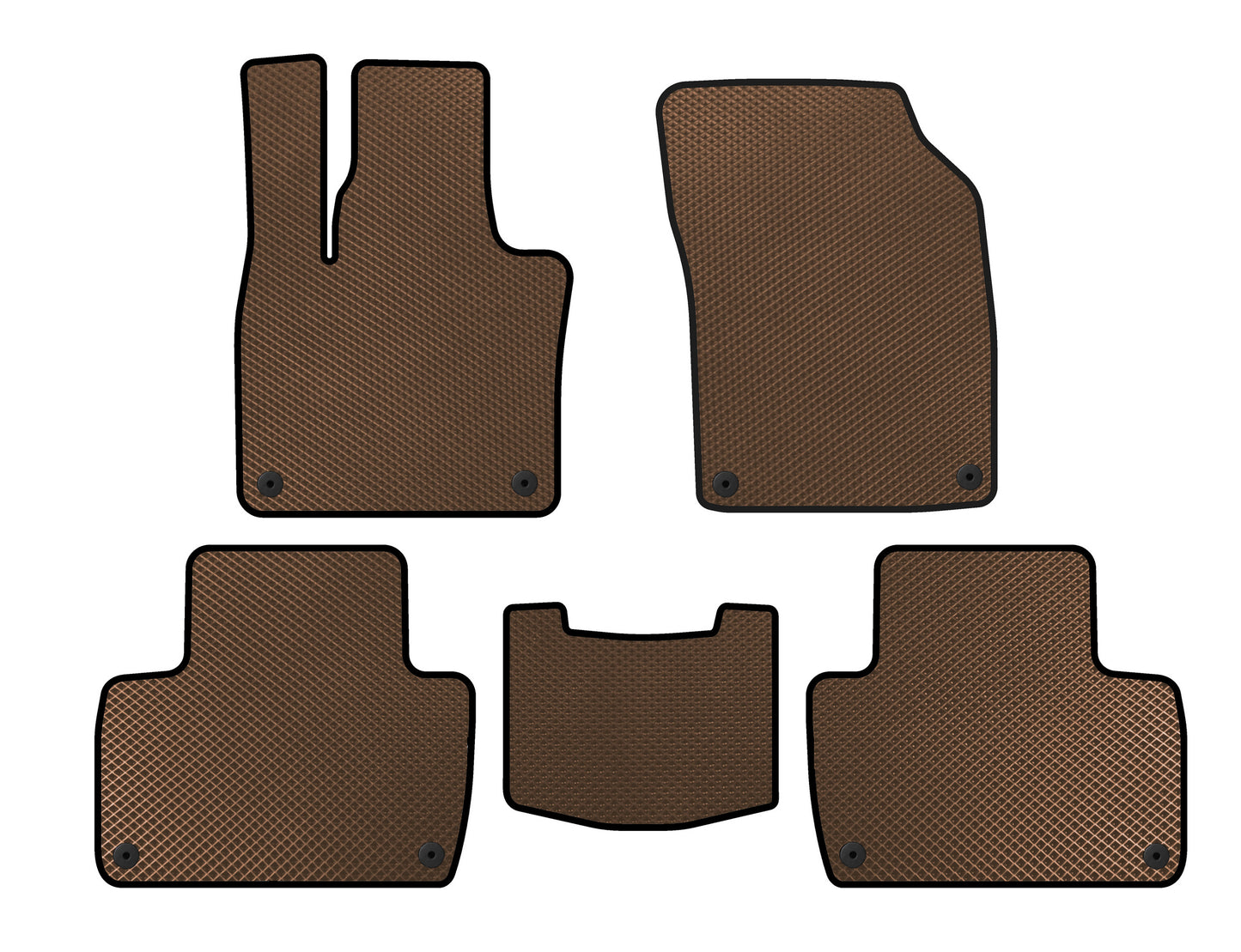 EVA Floor Mats (2 Rows, Brown) for Volvo XC90 2015- - image 1