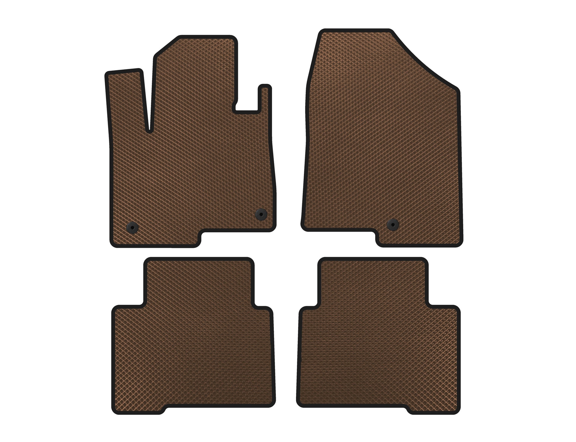EVA Floor Mats (2 Rows, for Grand, Brown) for Hyundai Santa Fe 4 2018-2023 - image 1